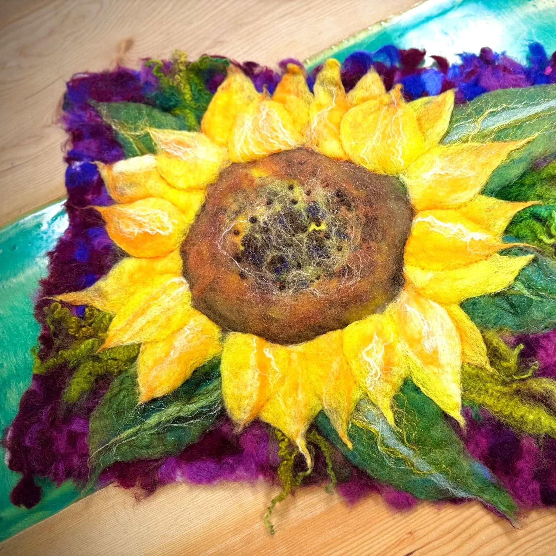 Wet Felted Paintings: Flowers with Margaret (Part 1)