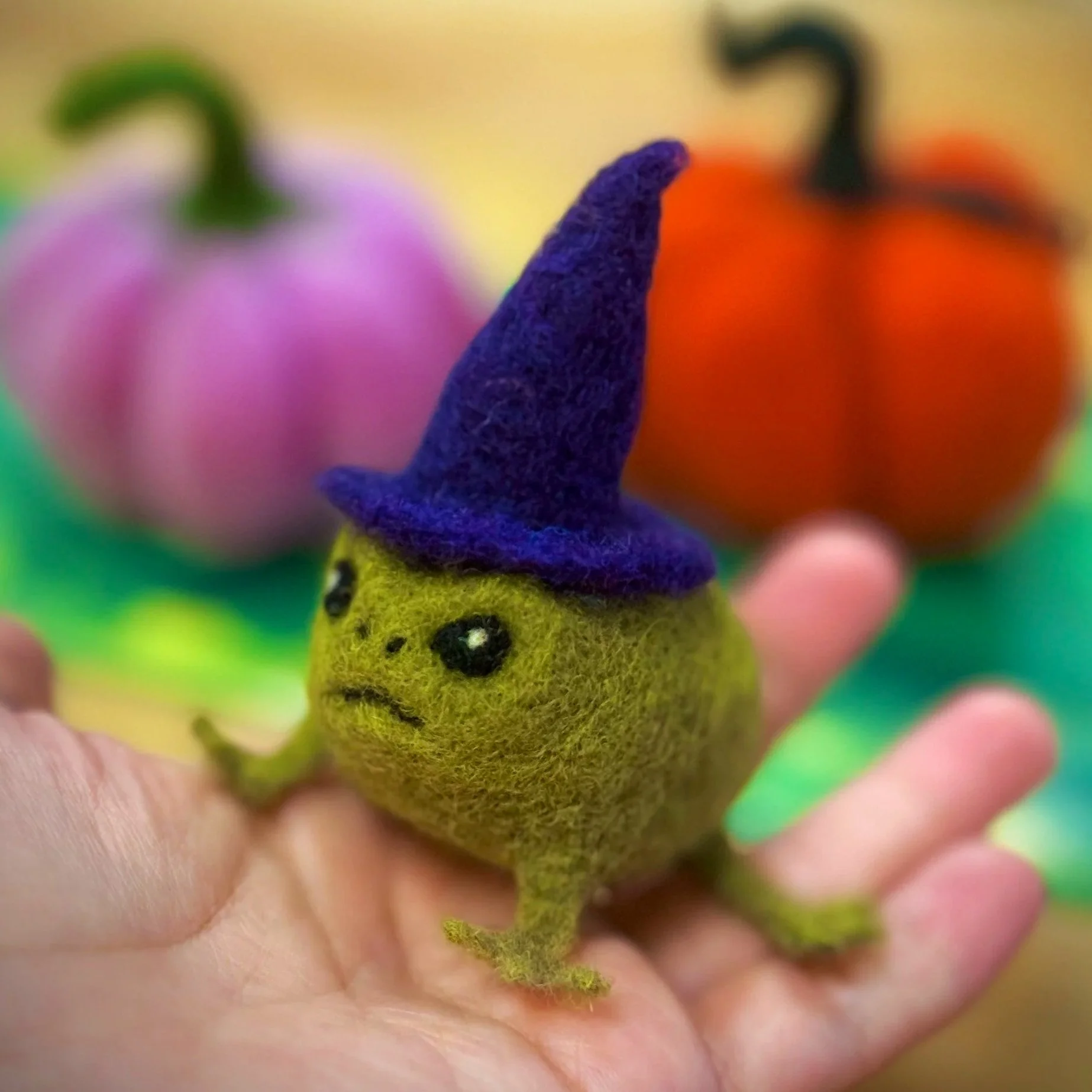 Needle Felted Frog Wizard for Beginners