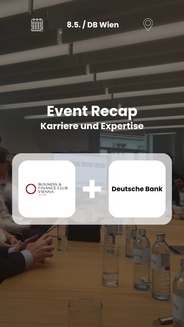 Rückblick auf unser Event mit der Deutschen Bank in Wien!✨️
Wir durften hinter die Kulissen eines der bedeutesten Finanzinstitute blicken - mit spannenden Insights in die Bereiche Wealth Management und Corporate Banking.💶📊
Ein besonderes High