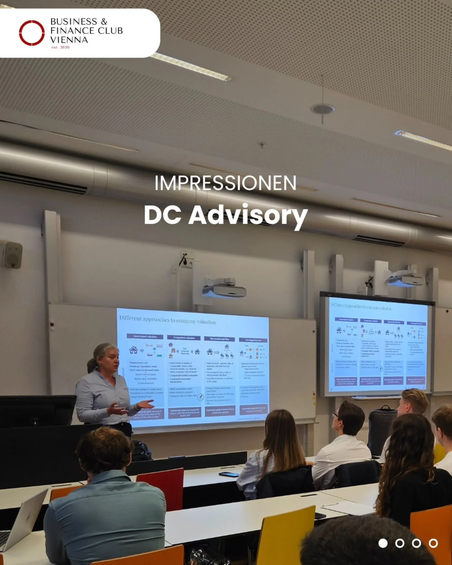 Great insights at our recent event with DC Advisory on business valuation! 💼📊
We had the pleasure to explore different approaches like Asset-based & Comparative Valuation, Discounted Cashflow and Leveraged Buy-Out through a practical case-stud