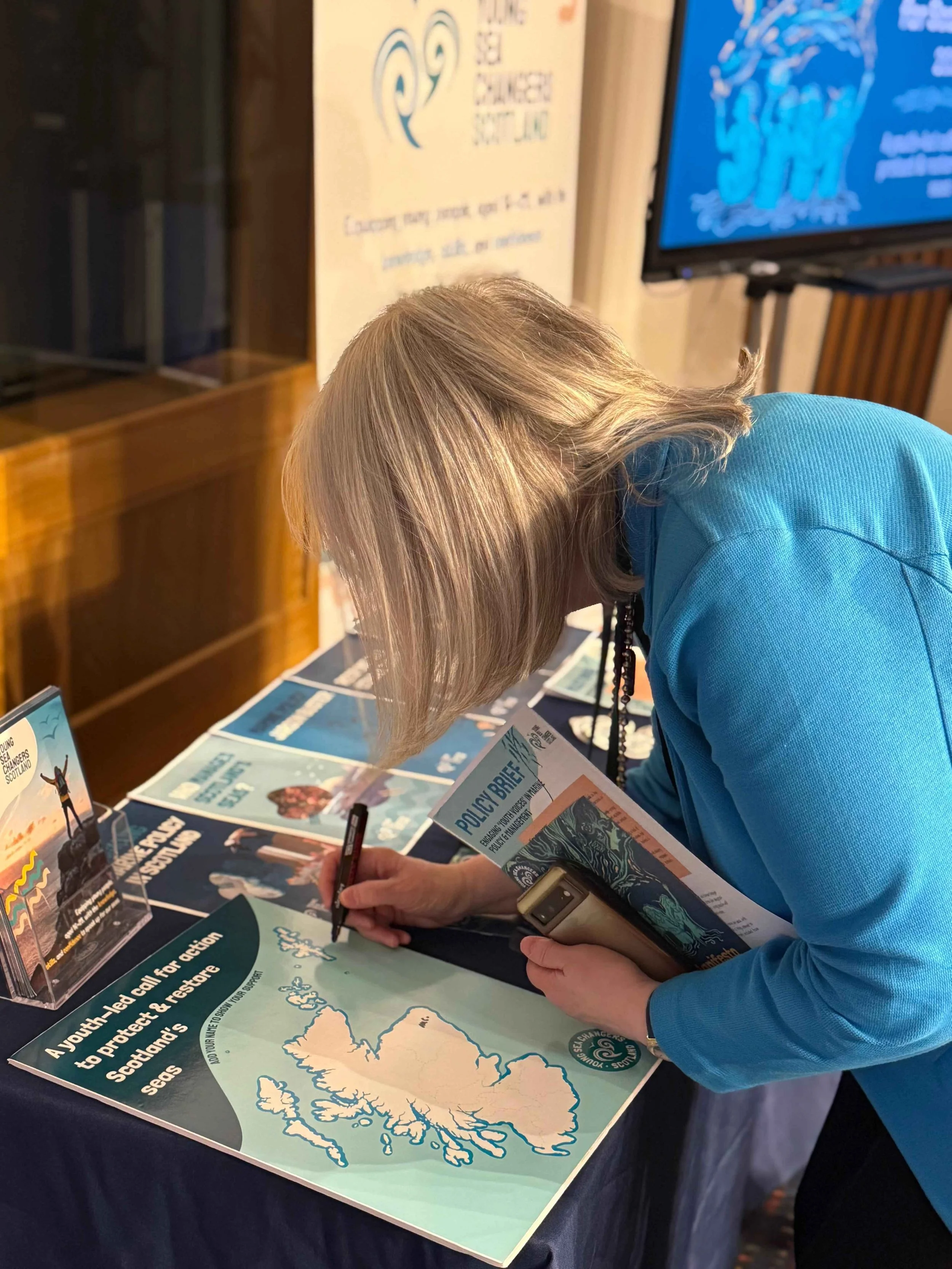 Beatrice Wishart showing her support for a youth-lead call fro action 