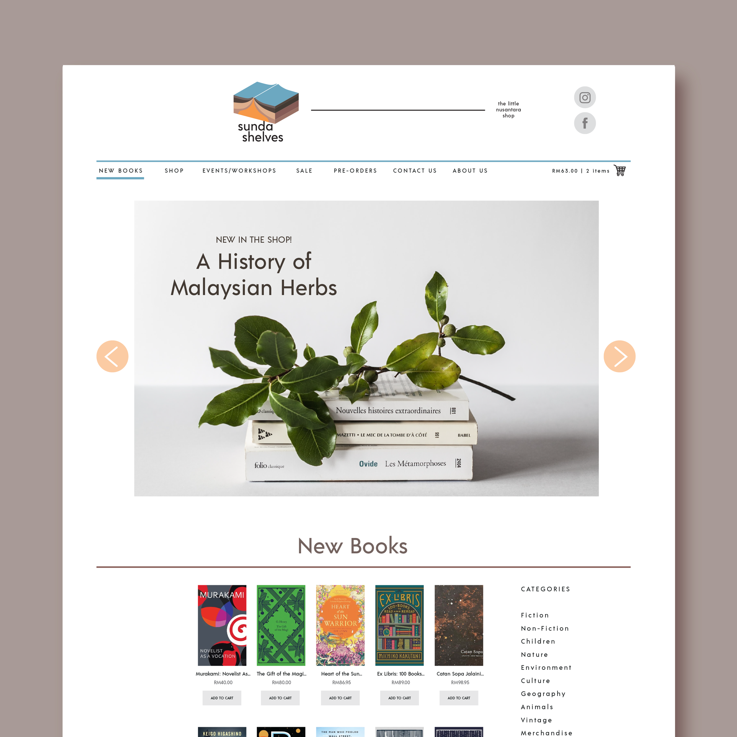 Sunda Shelves website design