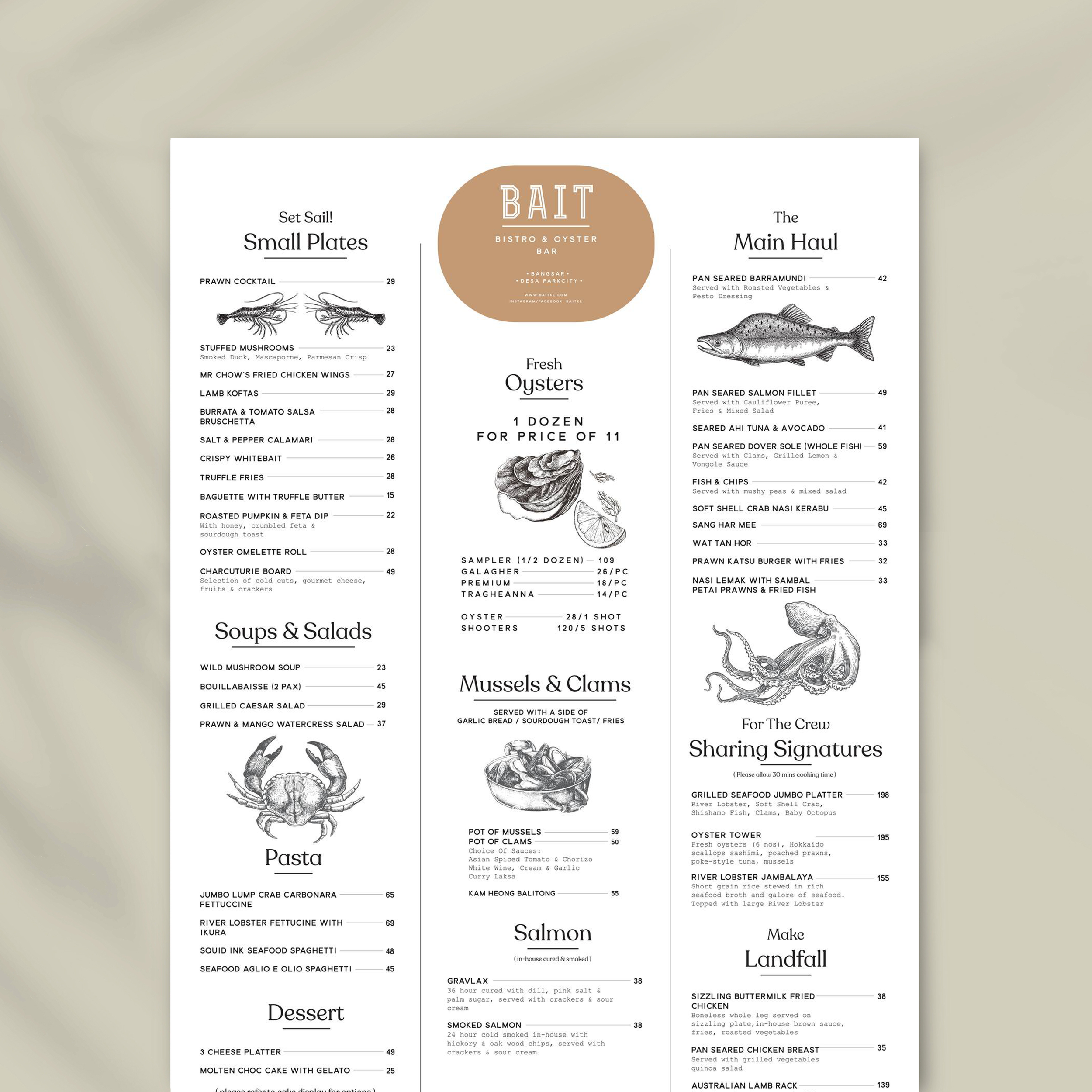 Bait menu design