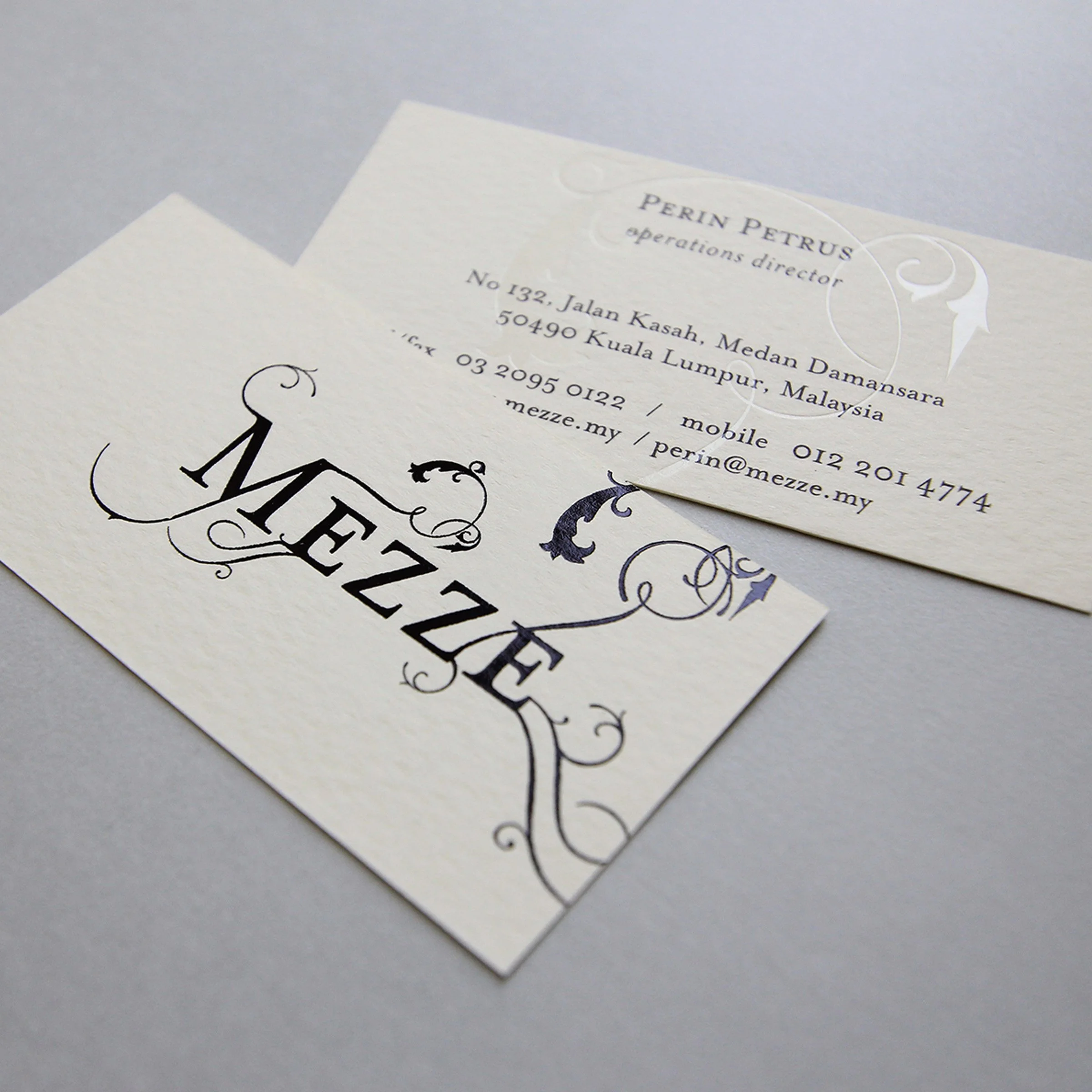 Mezze name card design