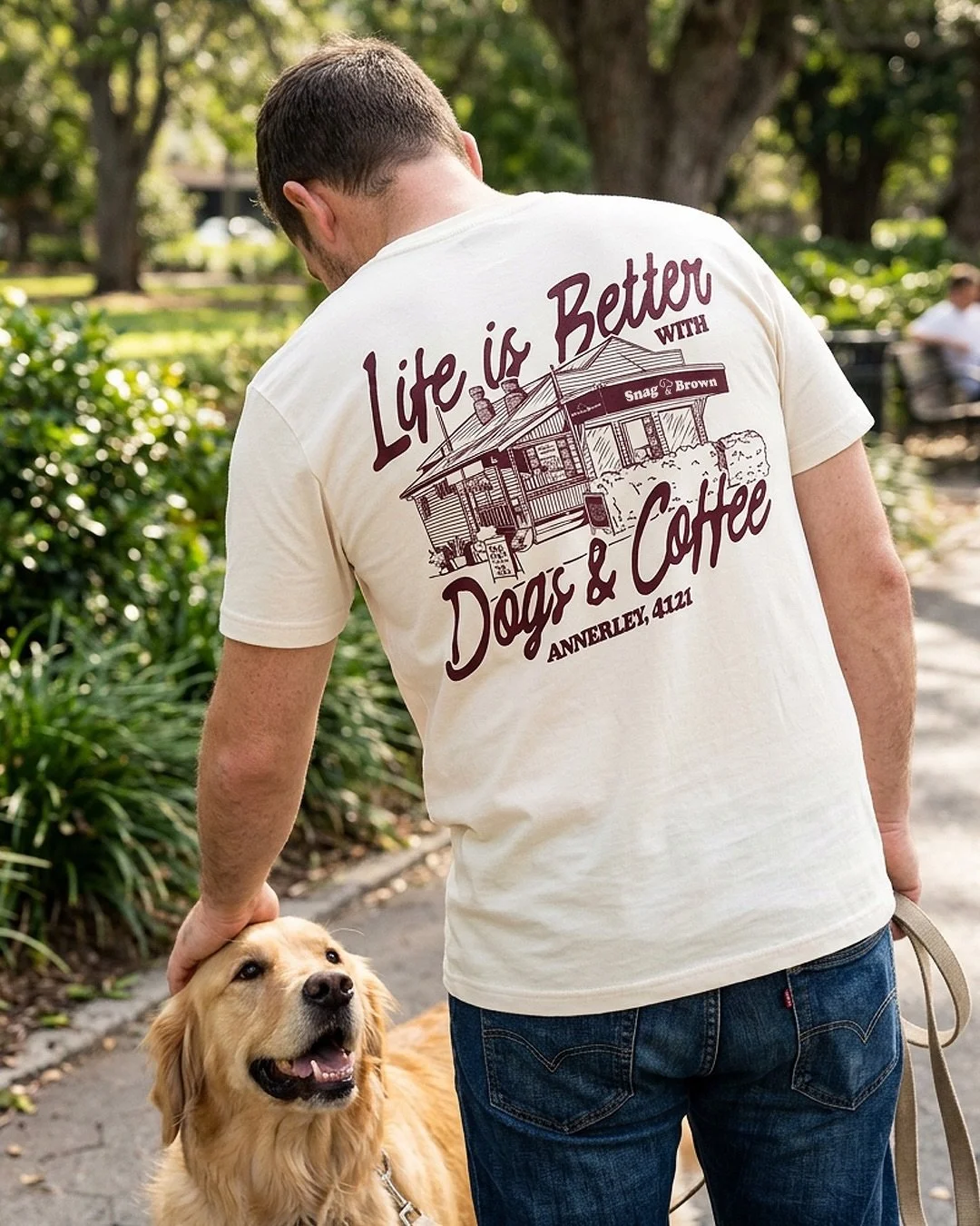 Next on the list of designing merch for my favourite hospo spots is @snagandbrown in Annerley!

This converted home-turned-cafe is such a unique gem on the Southside of Brisbane, where you&rsquo;re almost guaranteed to meet some four-legged friends t