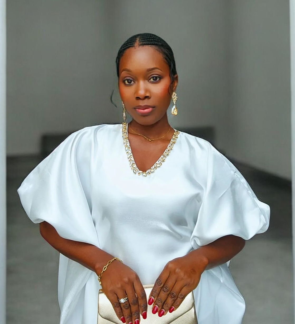 Imole Boubou with Embellished Clawstone Neckline