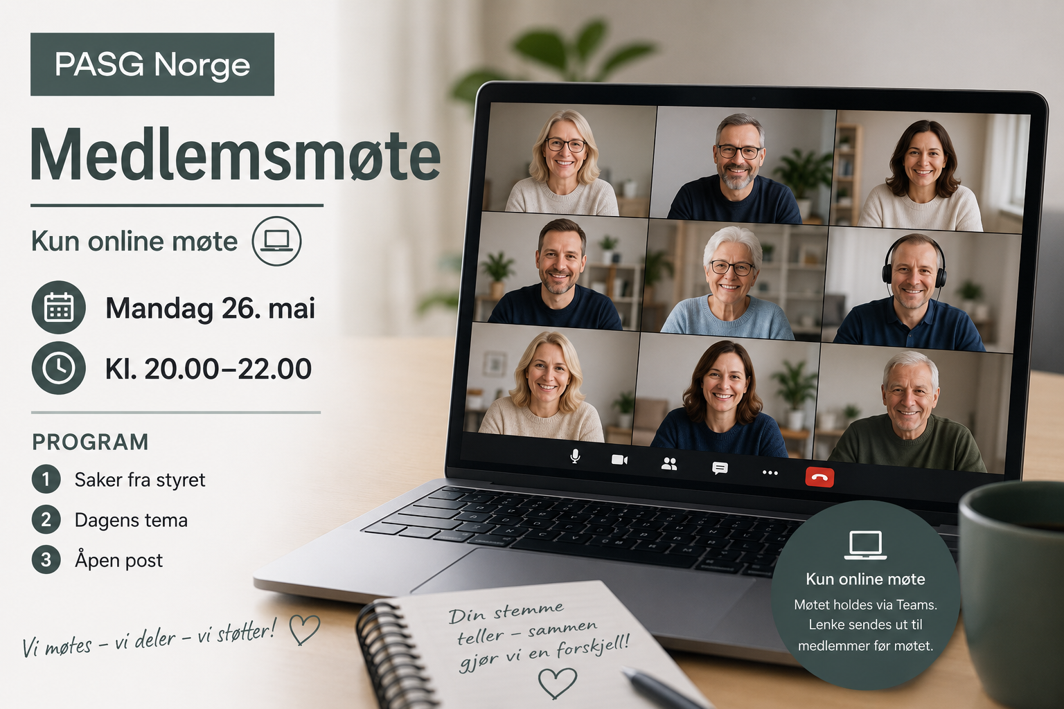 Medlemsmøte 25. mai 2026