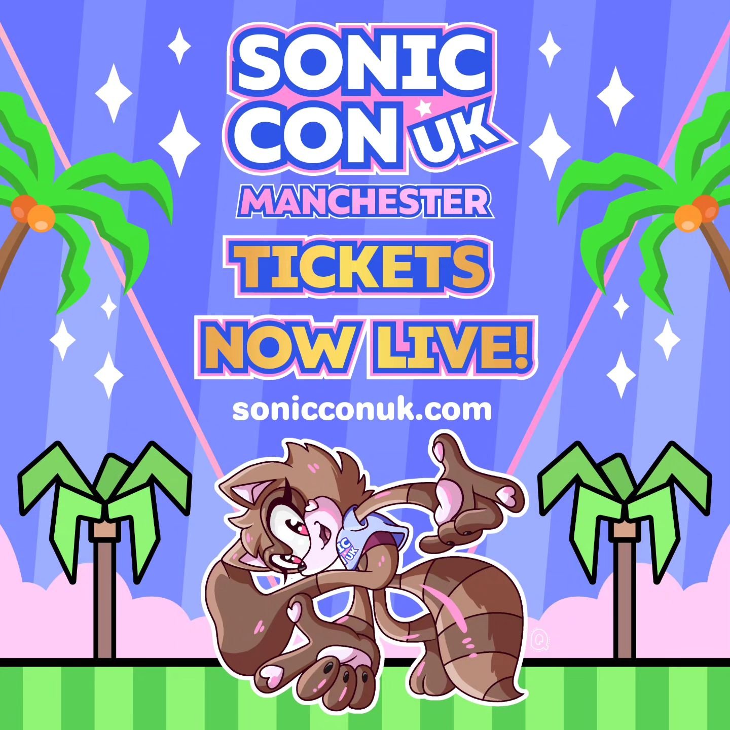🎉💙 HUGE ANNOUNCEMENT 💙🎉 Tickets for Sonic Con UK are NOW LIVE!! 🎉💙 Link in bio! ✨ 

Rebel the Raccoon artwork by @especiallyqhere ✨💕

#sonicthehedgehog #sonic #sonicfan #sonicconvention #ukconvention