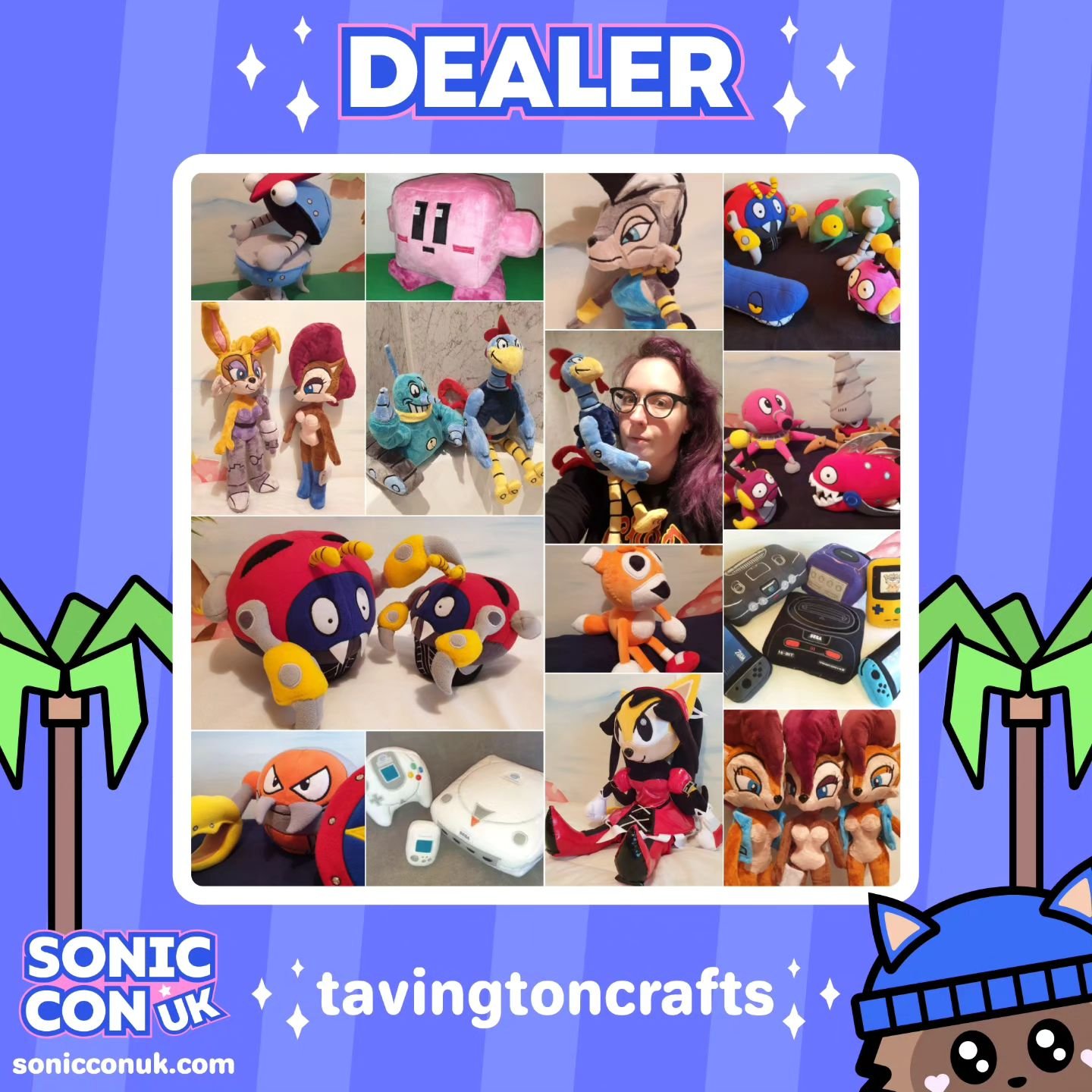 Dealer announcement! 💙🎉 We're excited to welcome tavingtoncrafts to Sonic Con UK! 💙🎉 They will be selling a variety of custom plushies, keychains and more! 

#sonicthehedgehog #sonic #sonicfan #sonicfanart #sonicconvention