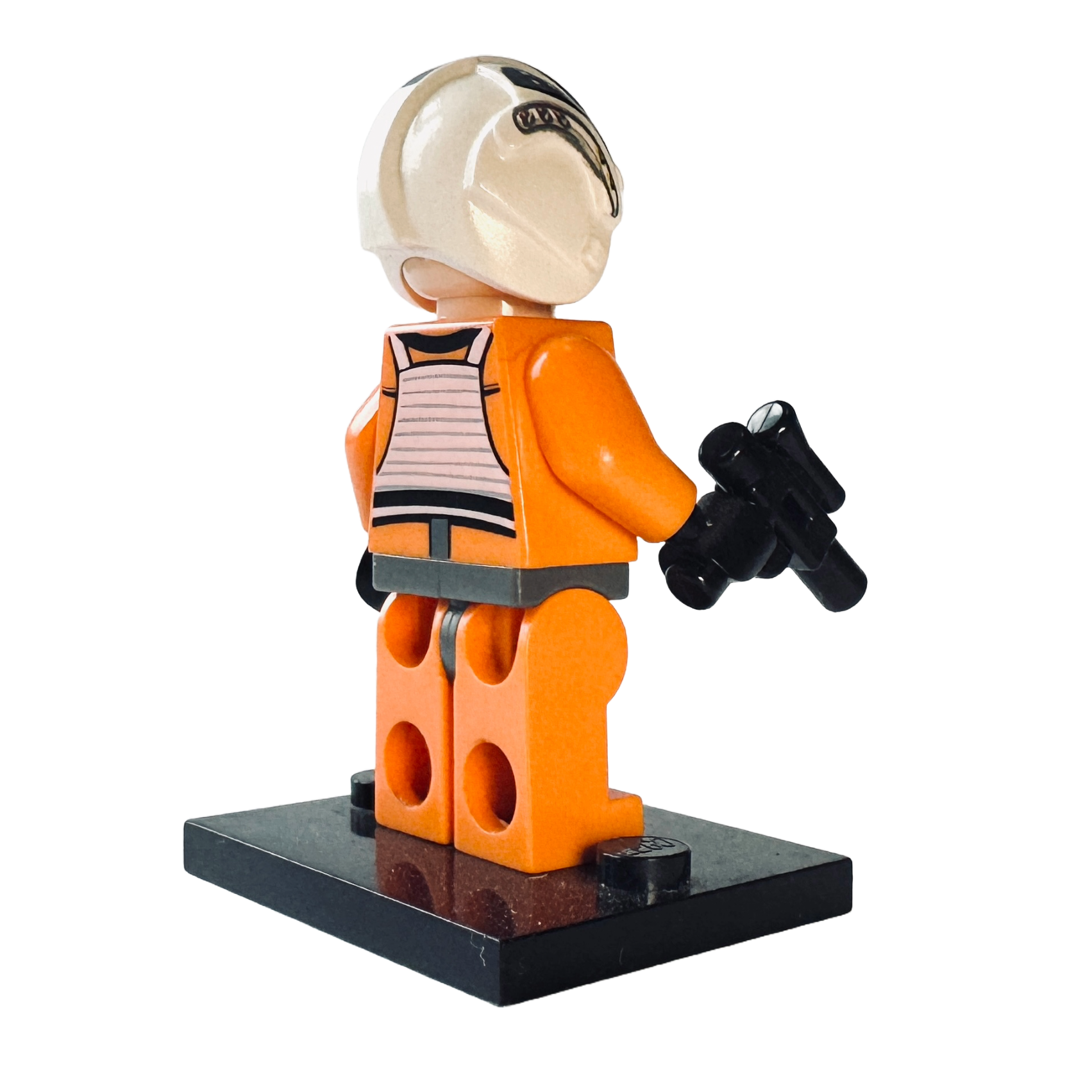 2.	Rear view showcasing the back detailing and helmet print of LEGO Zev Senesca Minifigure (sw0260).