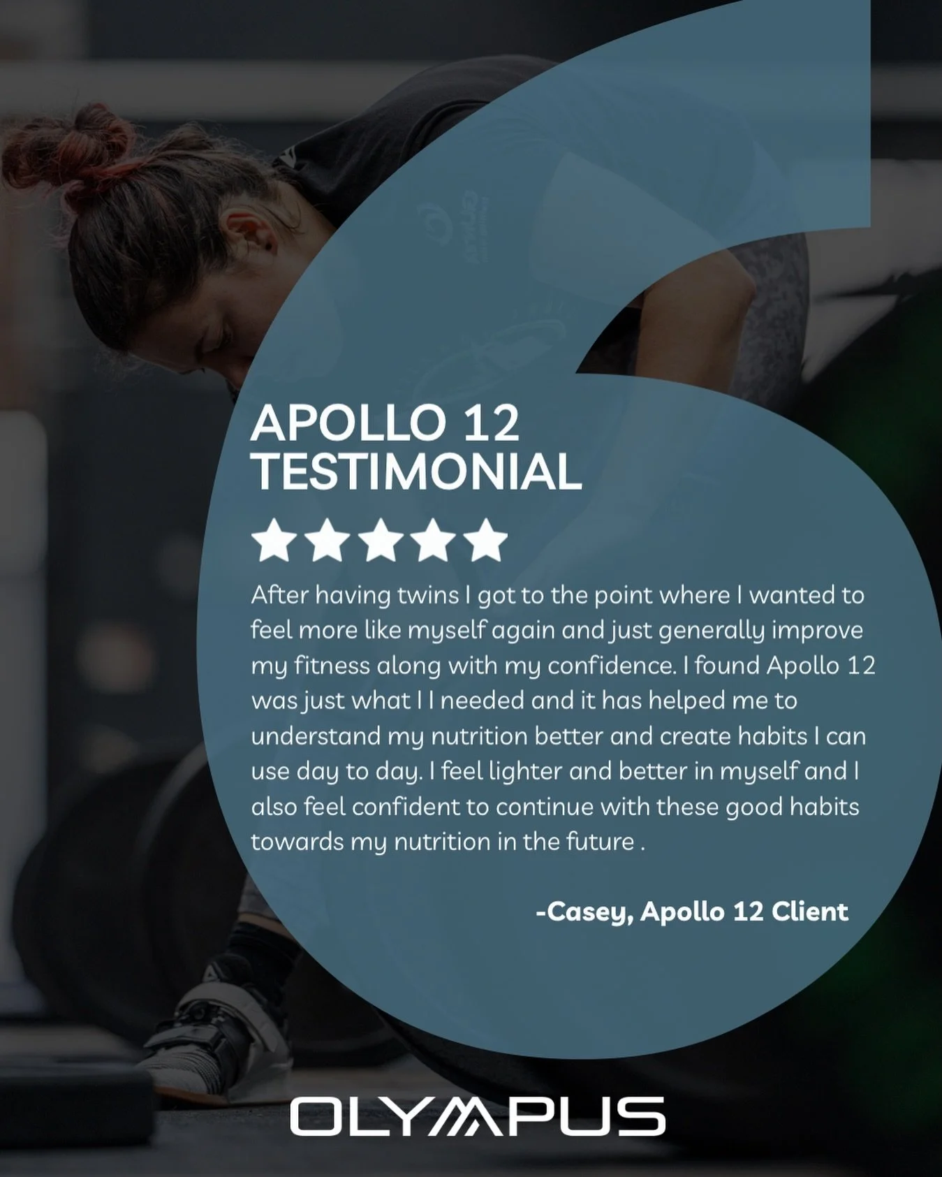 APOLLO 12 FEEDBACK 🤩

Cohort l have officially finished their 12-week course and absolutely smashed it 🙌🏼 

Sometimes the goal is simple&hellip; to get back in control which is EXACTLY what Casey has done. She now leaves the course with much a muc