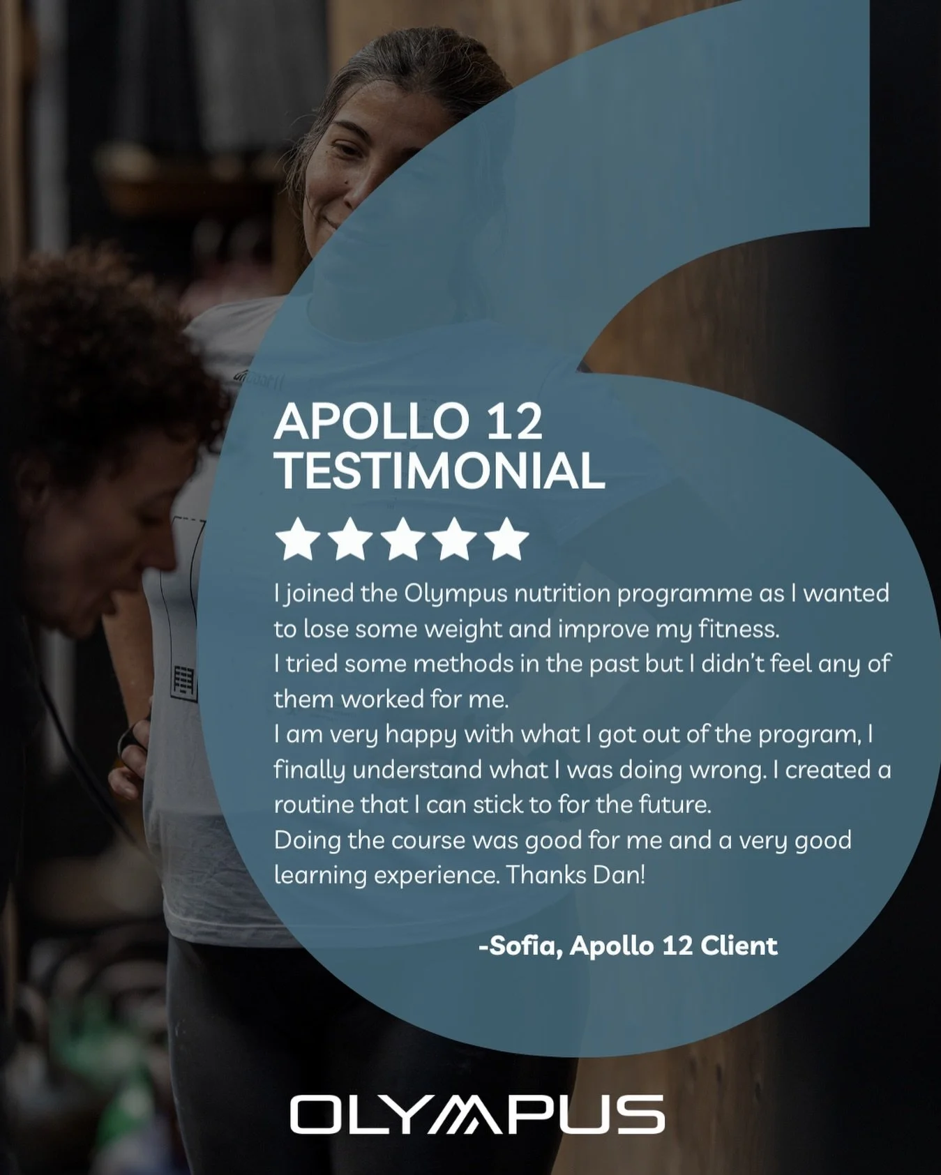 APOLLO 12 FEEDBACK 🙌🏼 

From winging it to building solid habits for life, Sofia is now confident she has the tools to take control of her nutrition by implementing what she learned from the course 🤩

Are you feeling stuck with your nutrition? Are