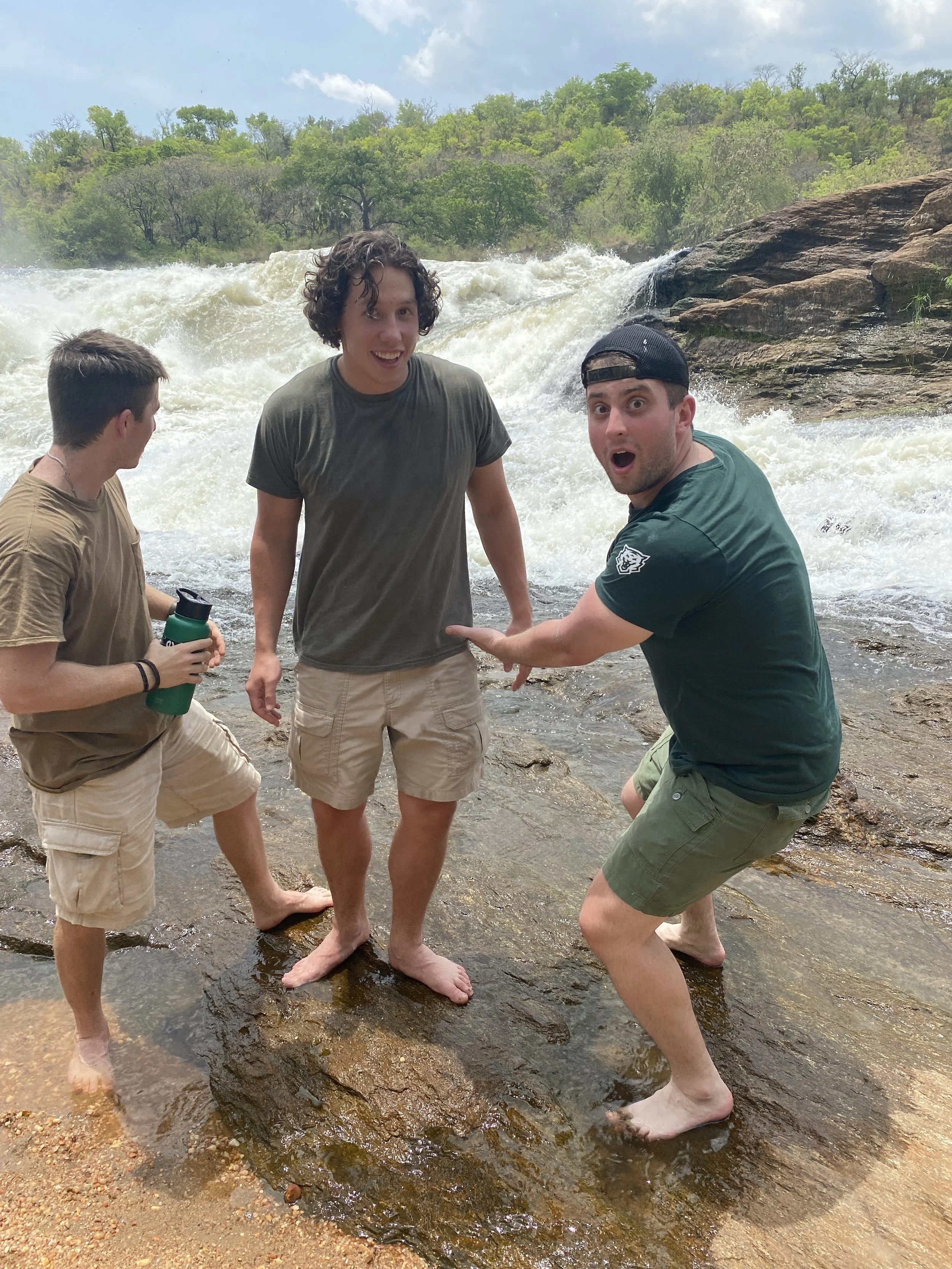 Touching the the river Nile in Uganda.