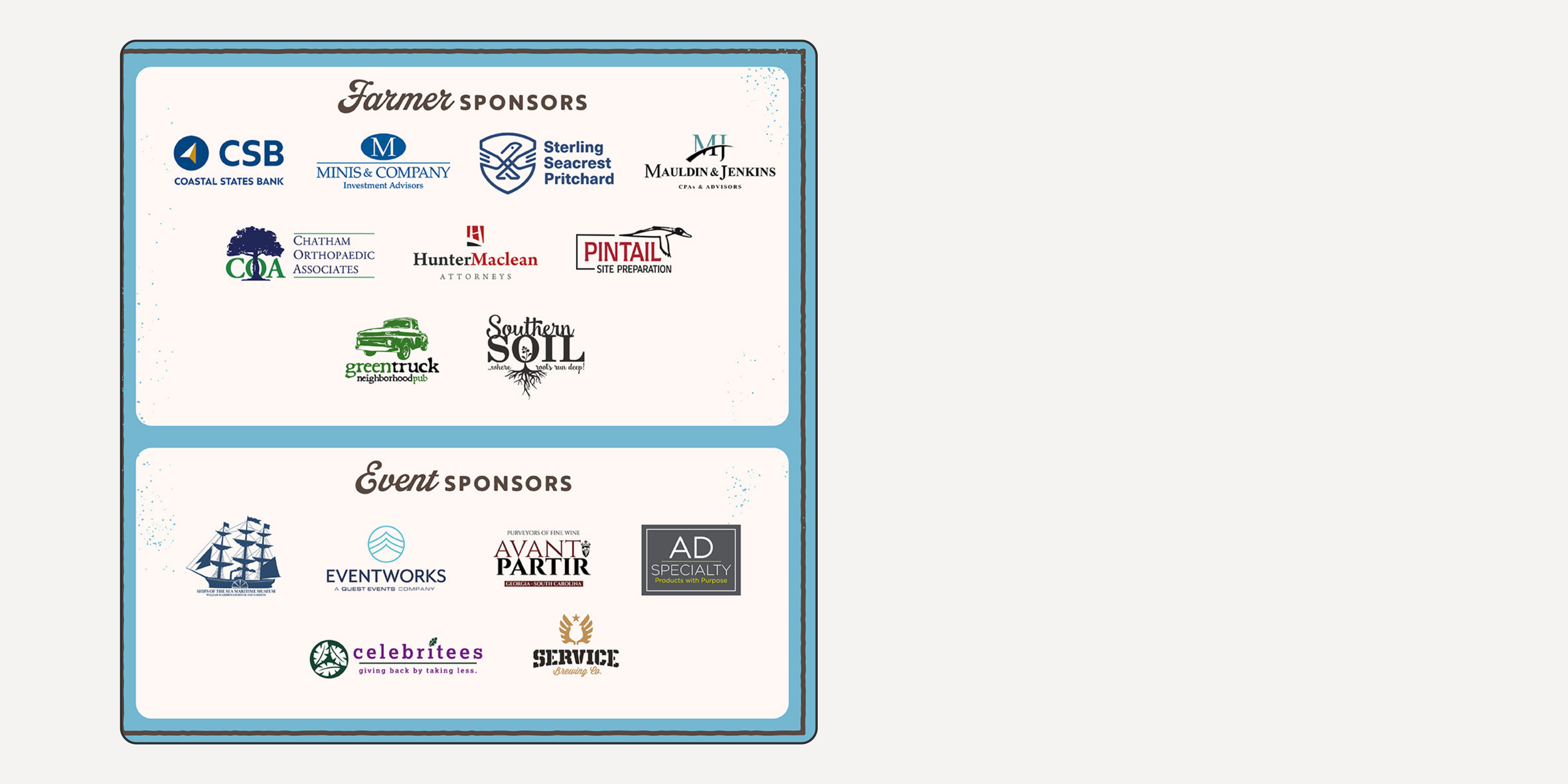 Farmer and event sponsor thank you for Chefs + Farmers