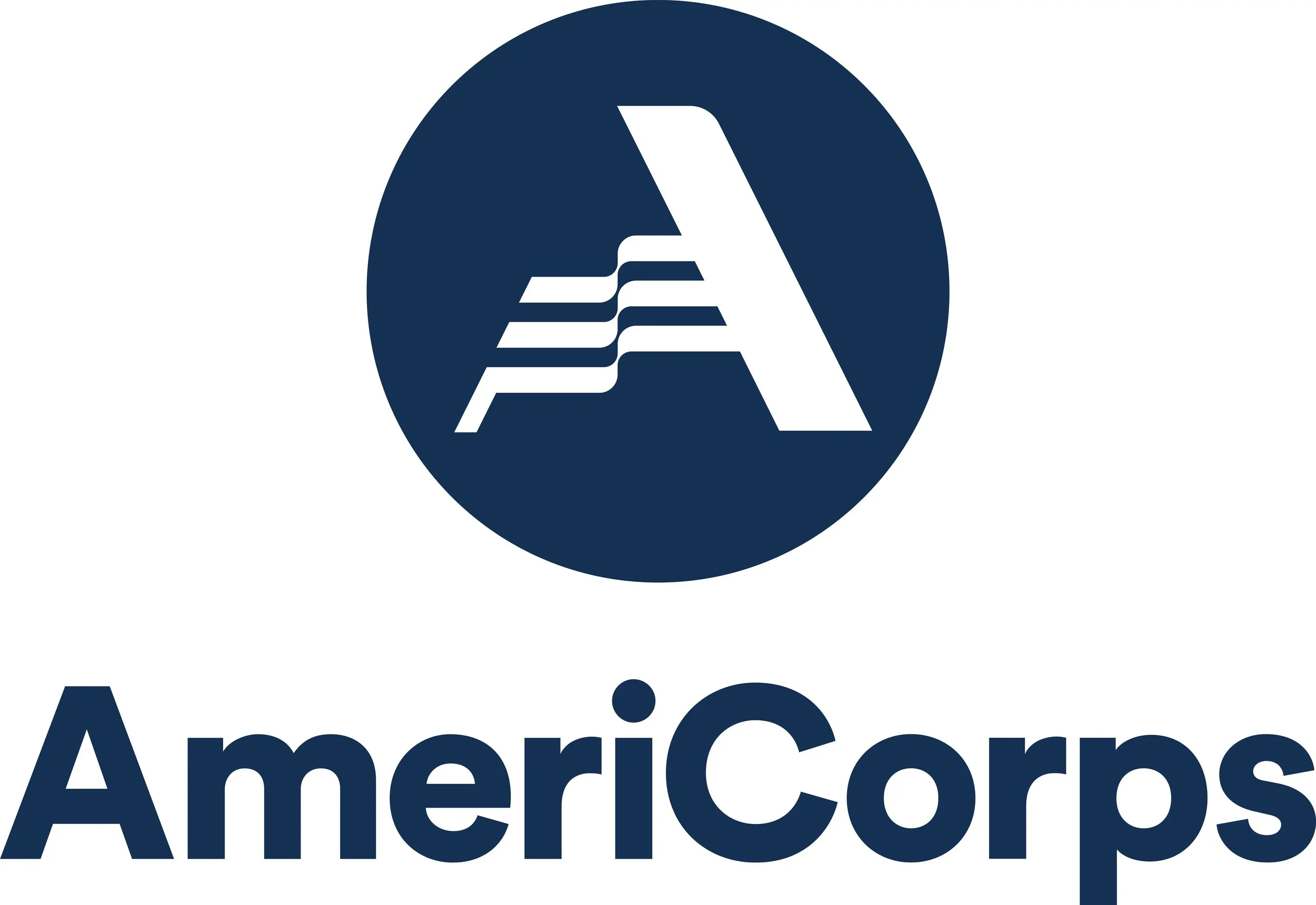 AmeriCorps logo — Forsyth Farmers’ Market partners with AmeriCorps and Step Up Savannah to host a VISTA member building community capacity in Coastal Georgia and the Lowcountry.