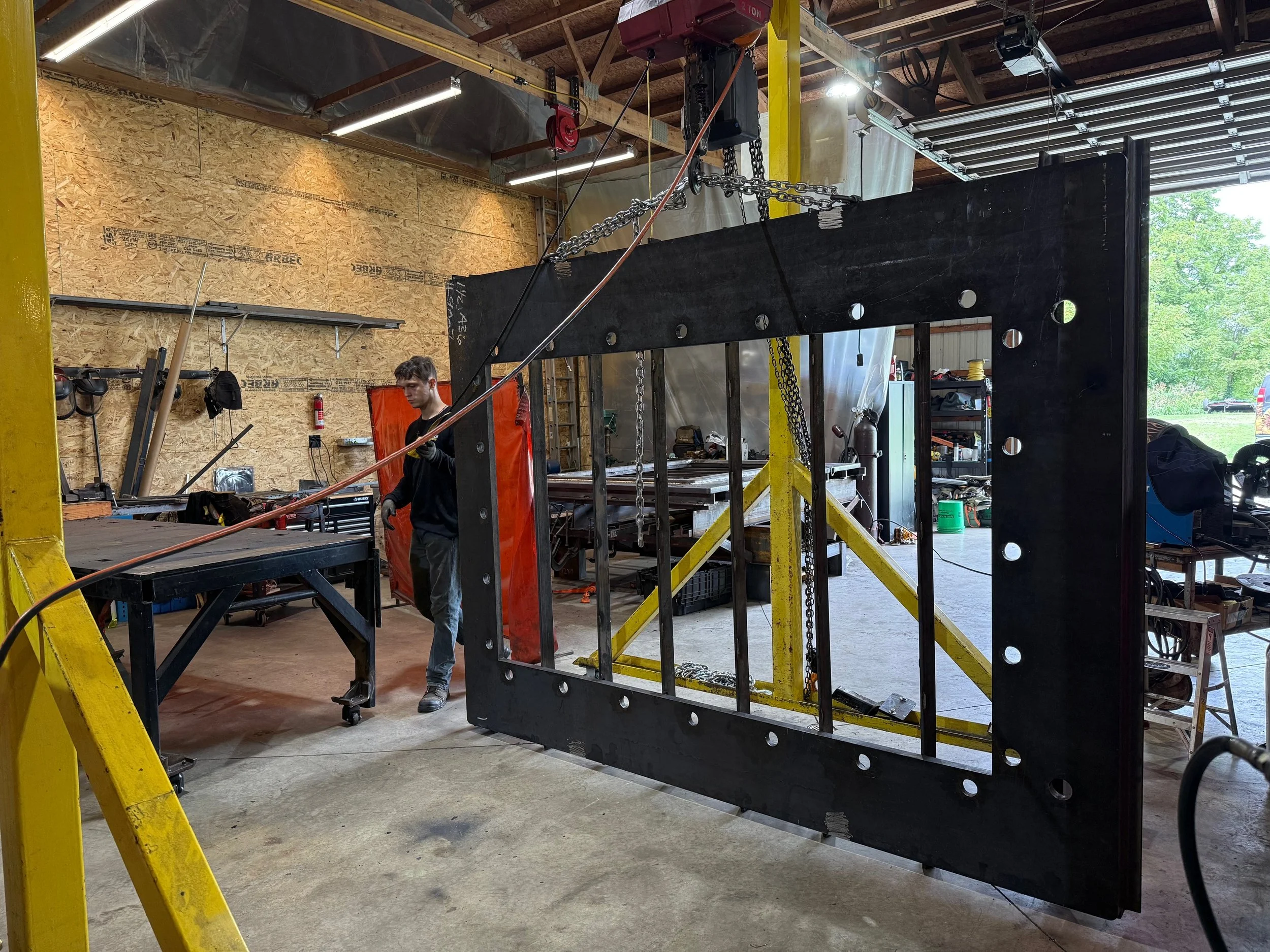 THESE WERE THE FRAMES TO THE INDUSTRIALS DOORS, REQUIRED HEAVY DUTY STIFFINERS TO REDUCE WARPPING