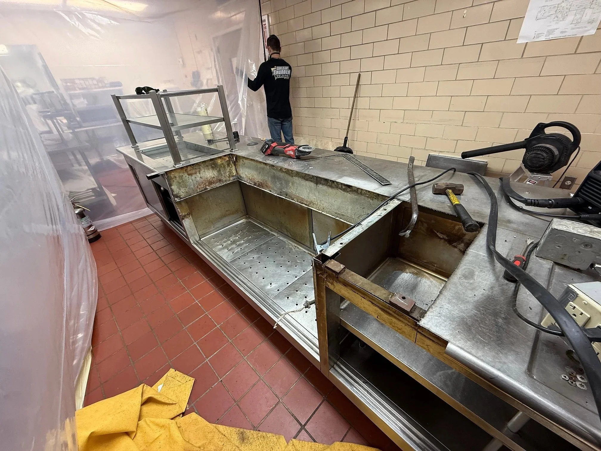 CUSTOM STAINLESS STEEL WORK, WE CUT OUT THEN DESIGNED IT