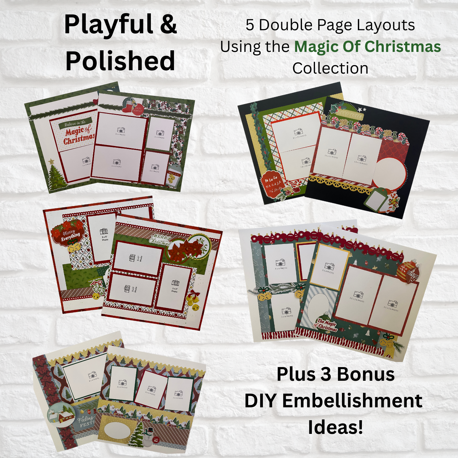 Magic of Christmas Playful &amp; Polished Cutting Guide (5-double page layouts)