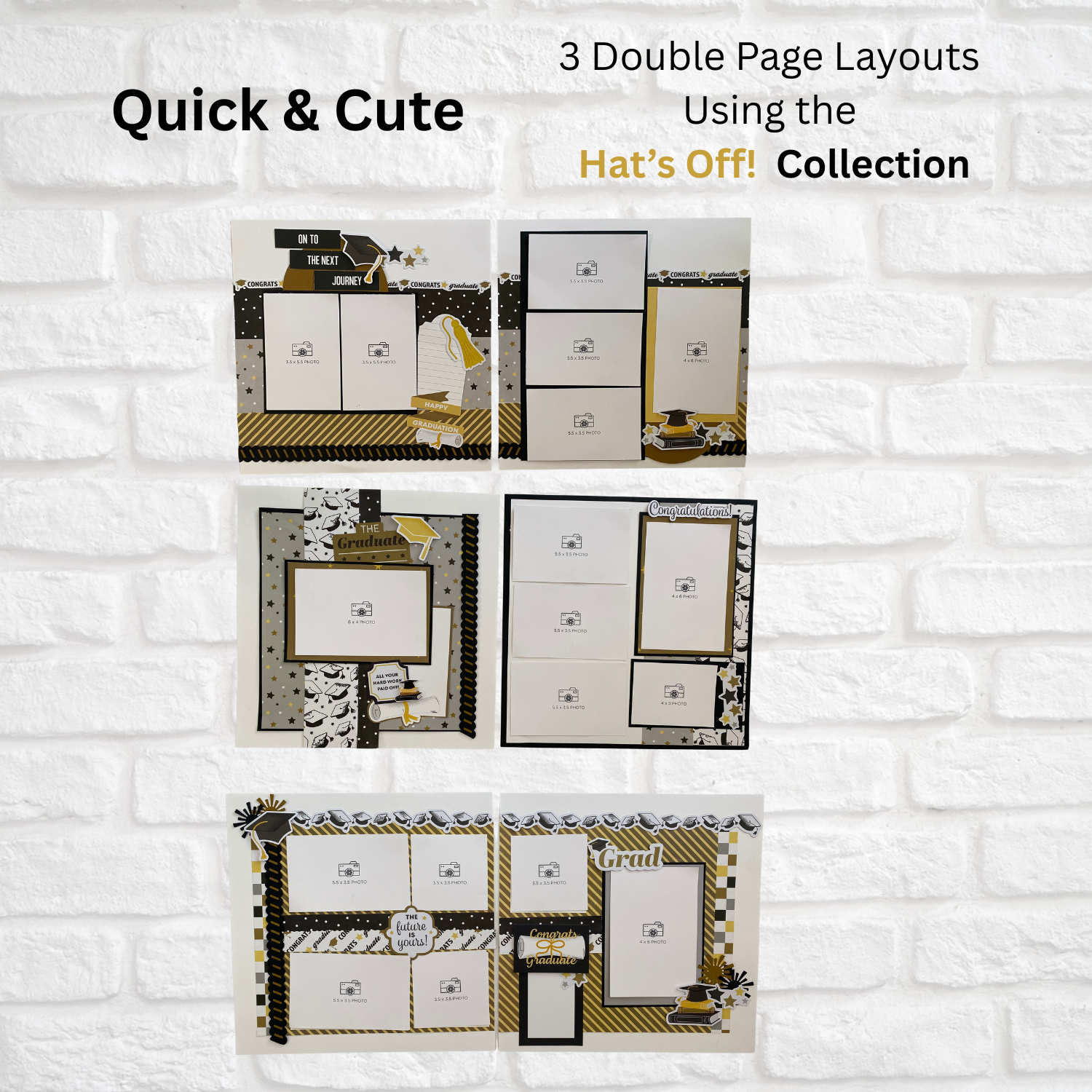 Hat’s Off! Quick &amp; Cute Plus Cutting Guide (3-double page layouts) 
