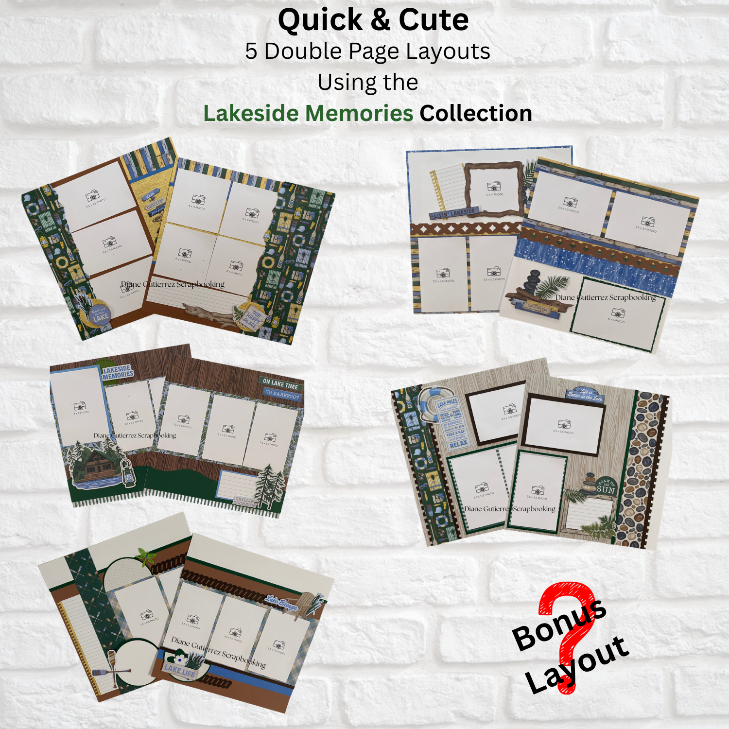 Lakeside Memories Quick &amp; Cute Cutting Guide (6-double page layouts)