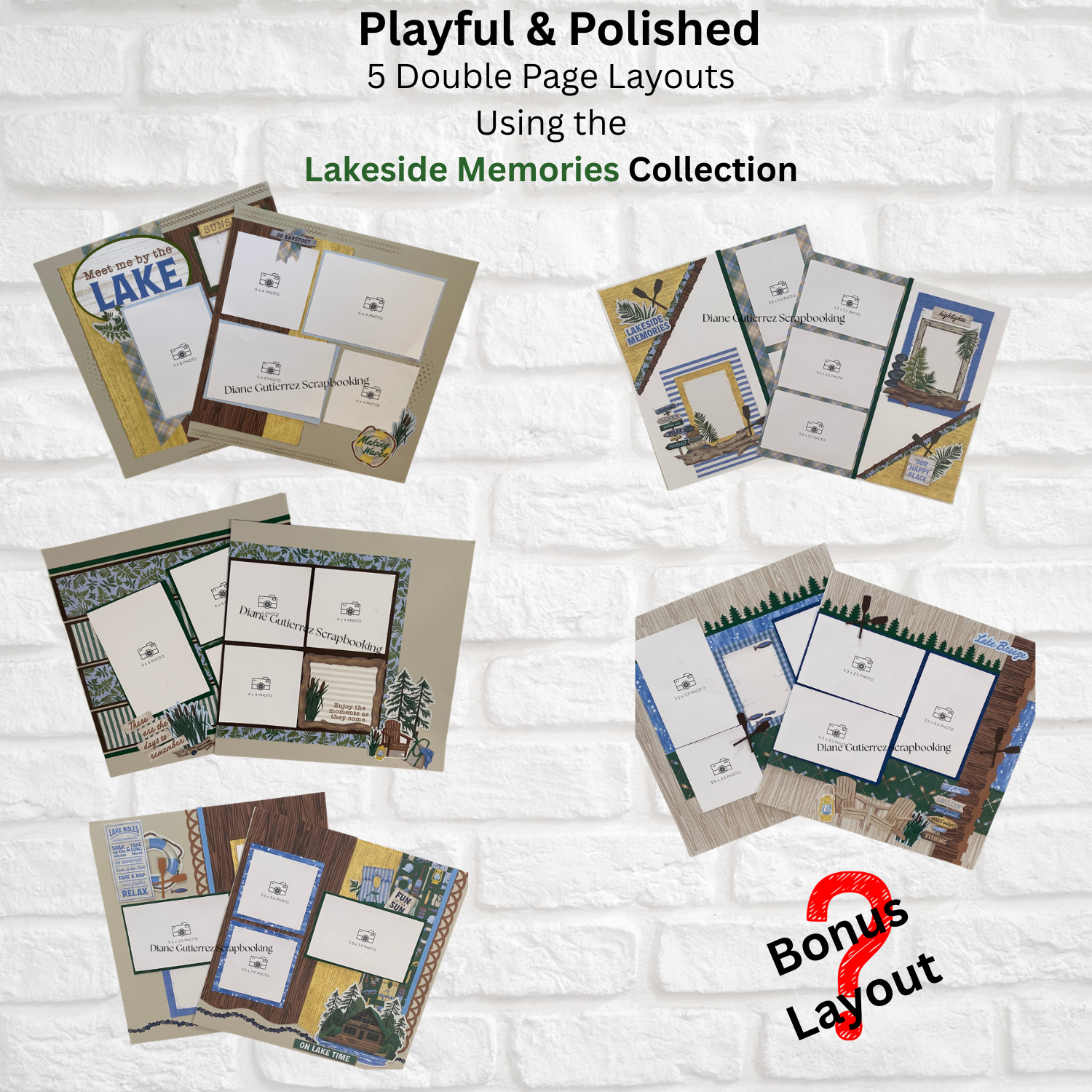 Lakeside Memories Playful &amp; Polished Cutting Guide (6-double page layouts) 