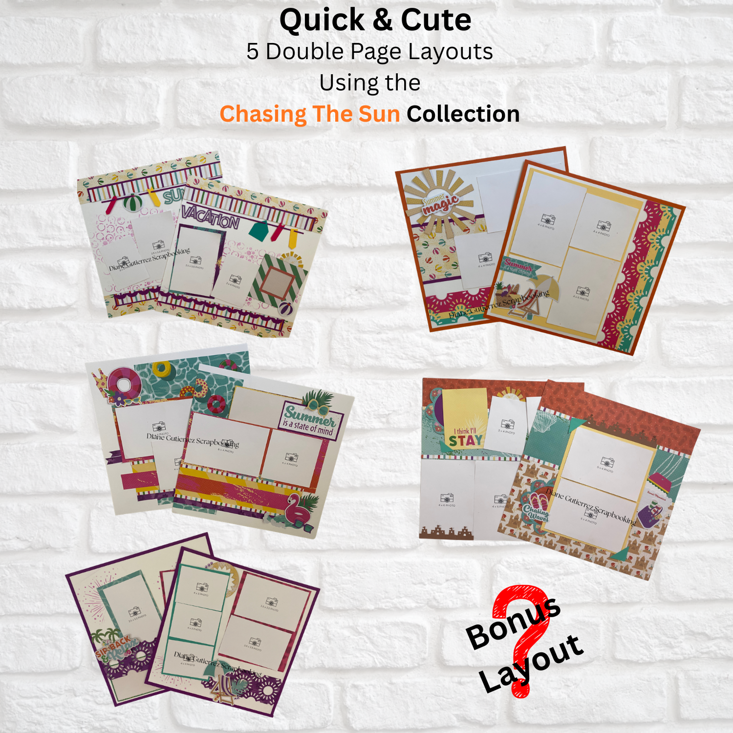 Chasing The Sun Playful &amp; Polished Cutting Guide (6-double page layouts)