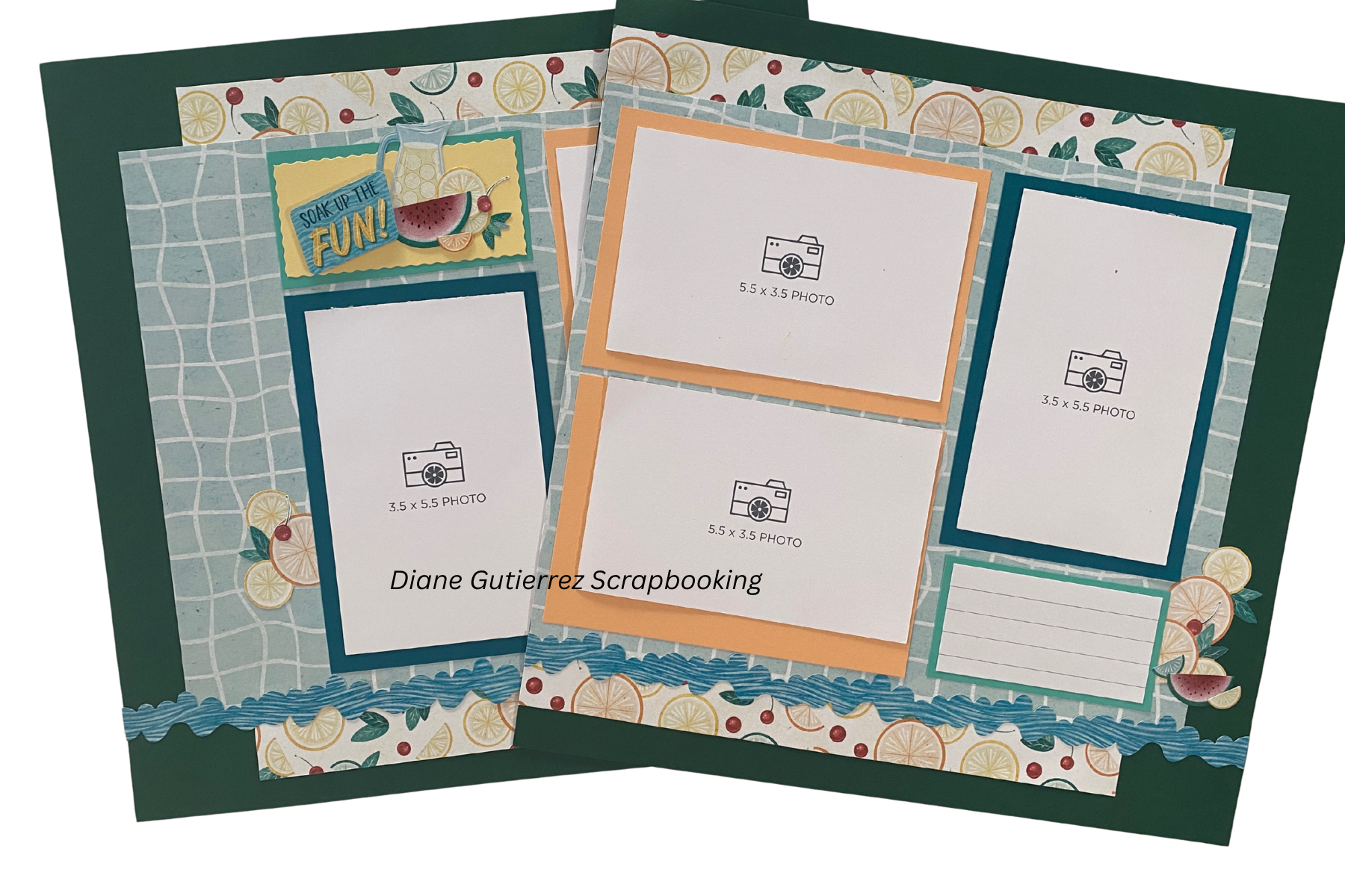 Poolside Paradise  Quick & Cute Cutting Guide (6 Double Page Layouts)