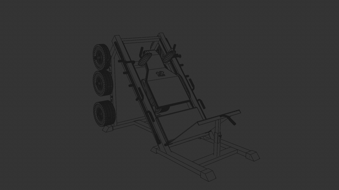 gym machine 3D Model wire frame made in cinema 4D