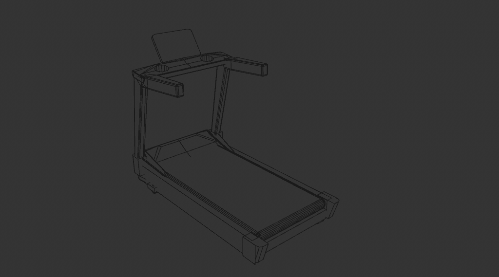 treadmill cardio gym machine 3D Model wire frame made in cinema 4D