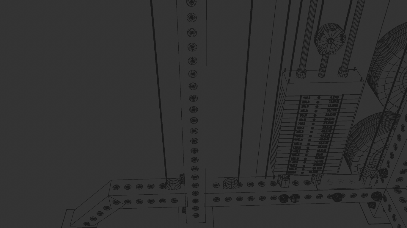 gym machine function 3D Model wire frame made in cinema 4D