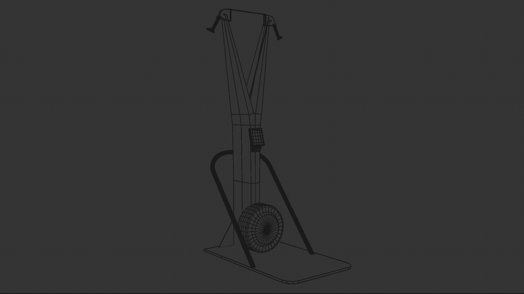 cardio ski machine gym machine 3D Model wire frame made in cinema 4D