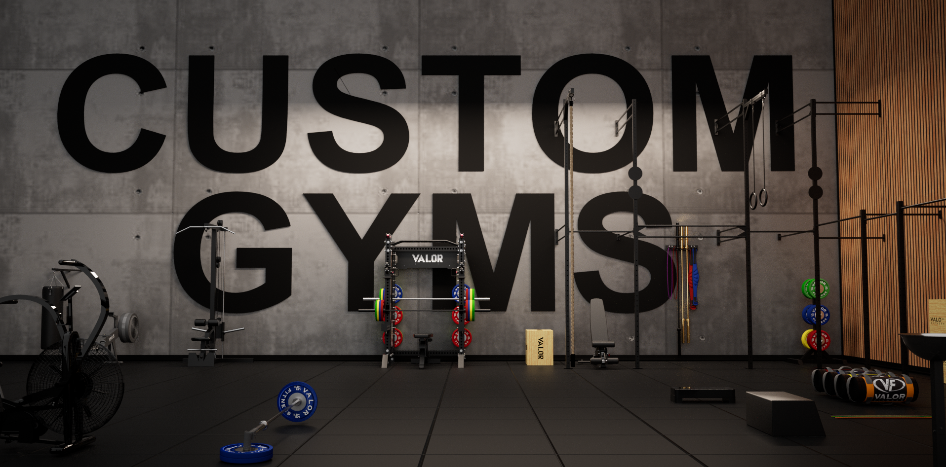 Luxury Custom commercial gym 3D design and equipment layout, rendered in Cinema 4D and Octane