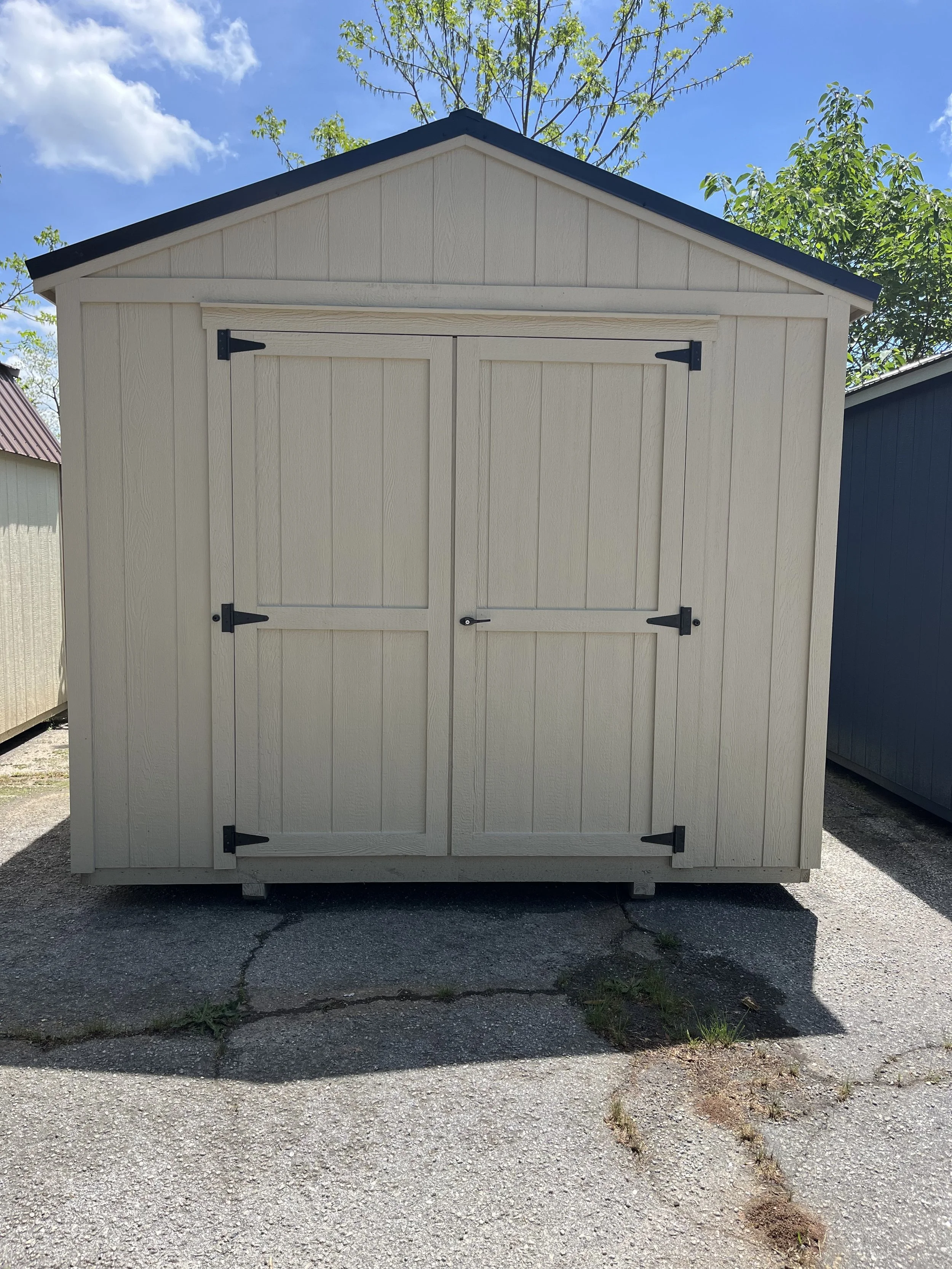PUS-1012-091824-008664
10X12
Metal Roof
Barn Style Door
Work Bench
U-Loft
Power Pack #2 (2 lights, 3 0utlets Male pigtail)
Cash Price $4945.00 plus tax
RTO $183.15 plus tax