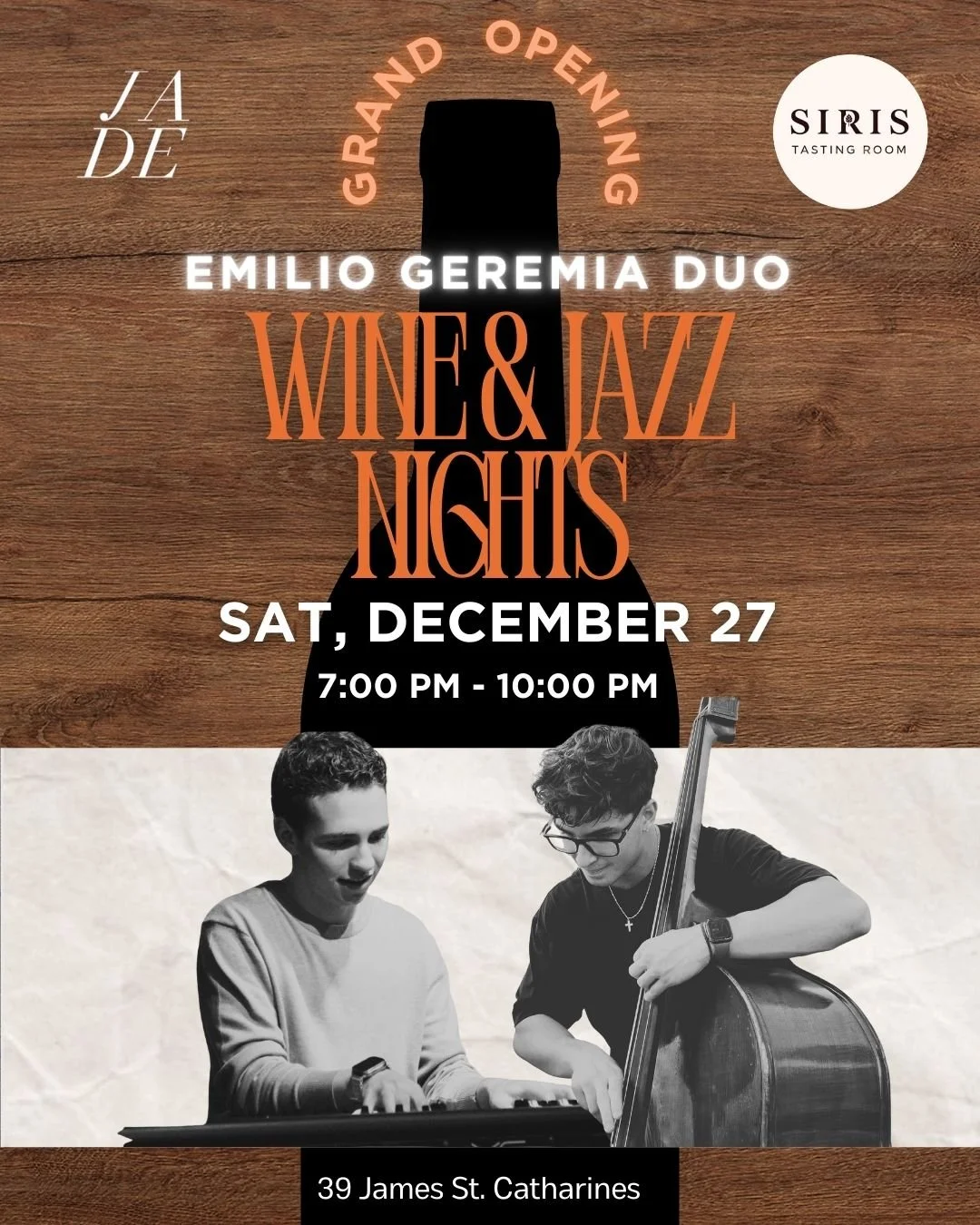 Wine &amp; JAZZ Nights Emilio Geremia Duo