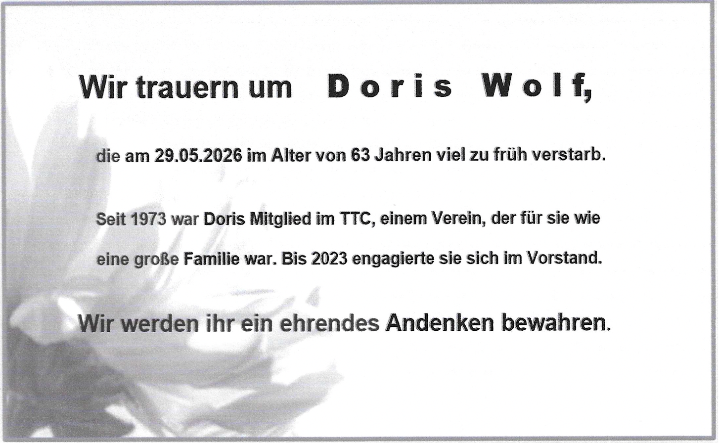 Nachruf auf Doris Wolf