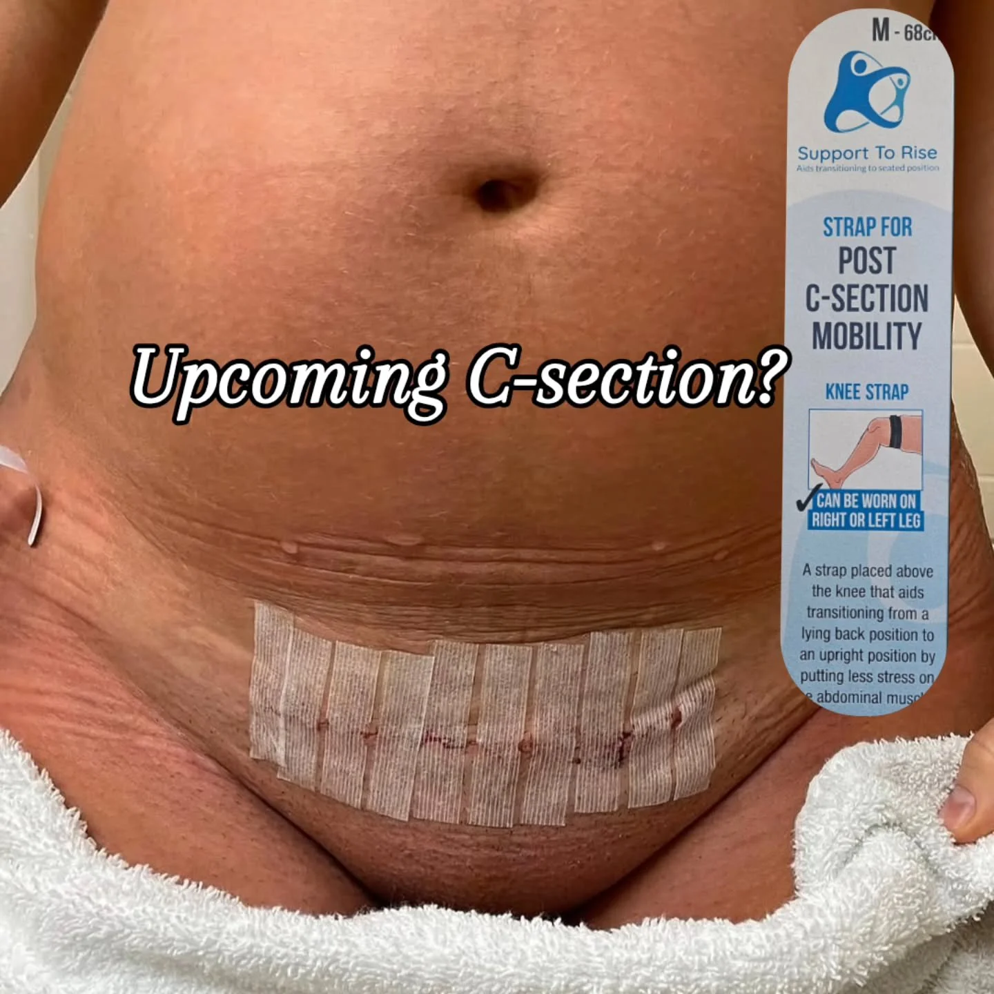 The go-to C-section recovery tool and a must for your baby hospital bag.
Get your support strap for post c-section mobility that helps you rise up from an elevated position into an upright seated position by putting less pain to your abdomen. 

#csec