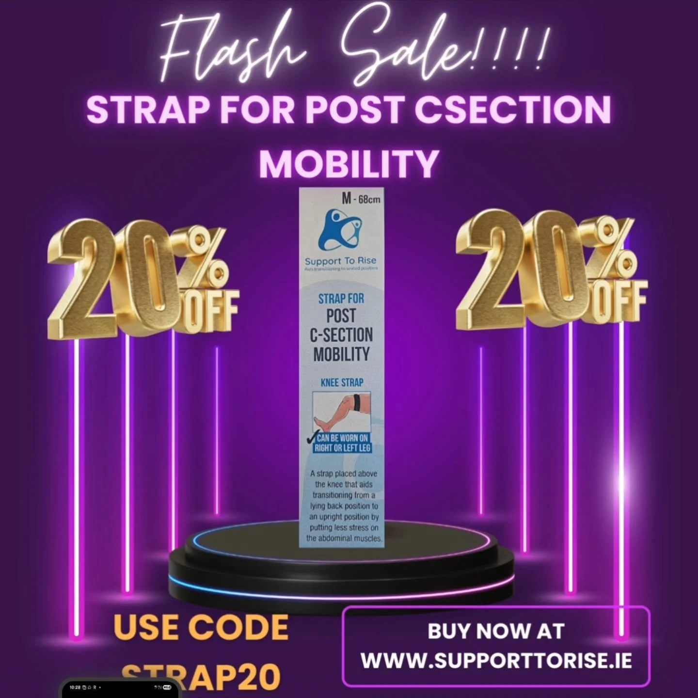 This strap will help you rise up from lying bavk position into seated position with less pain.

 Use Code STRAP20. 

#csection #electivesection #emergencycsection #postpartum #caesarean