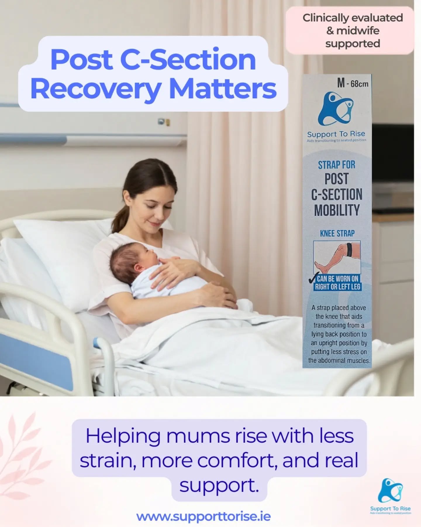 Get your strap for post c-section mobility. This strap will help you rise up post c-section with less stress on your abdominal muscles.

Available at www.supporttorise.ie

#csection #csectionrecovery #postpartum #emergencycsection #electivecsection