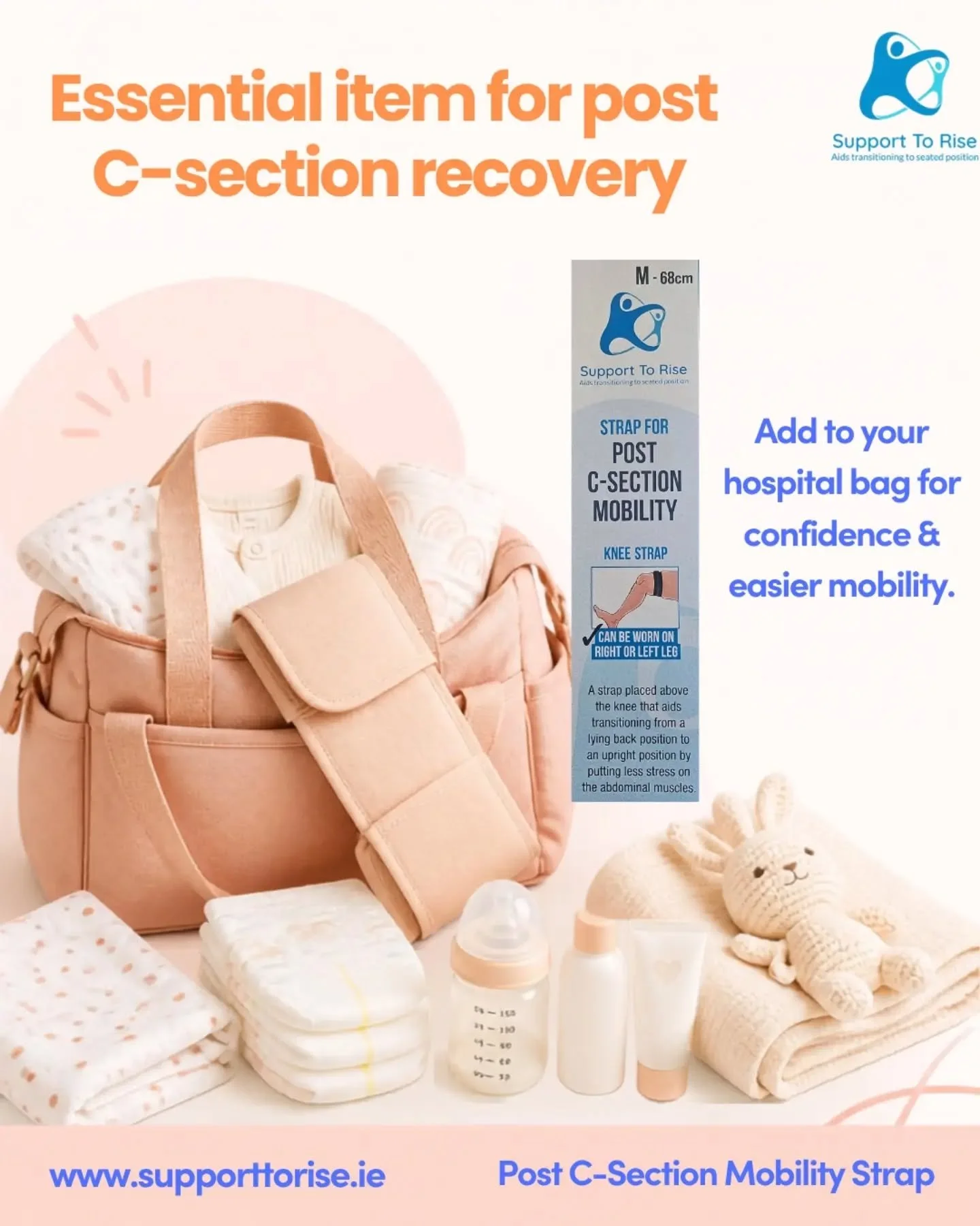 Get your strap for post c-section mobility. This strap will help you rise up post c-section with less stress on your abdominal muscles.

Available at www.supporttorise.ie

#csection #csectionrecovery #postpartum #emergencycsection #electivecsection