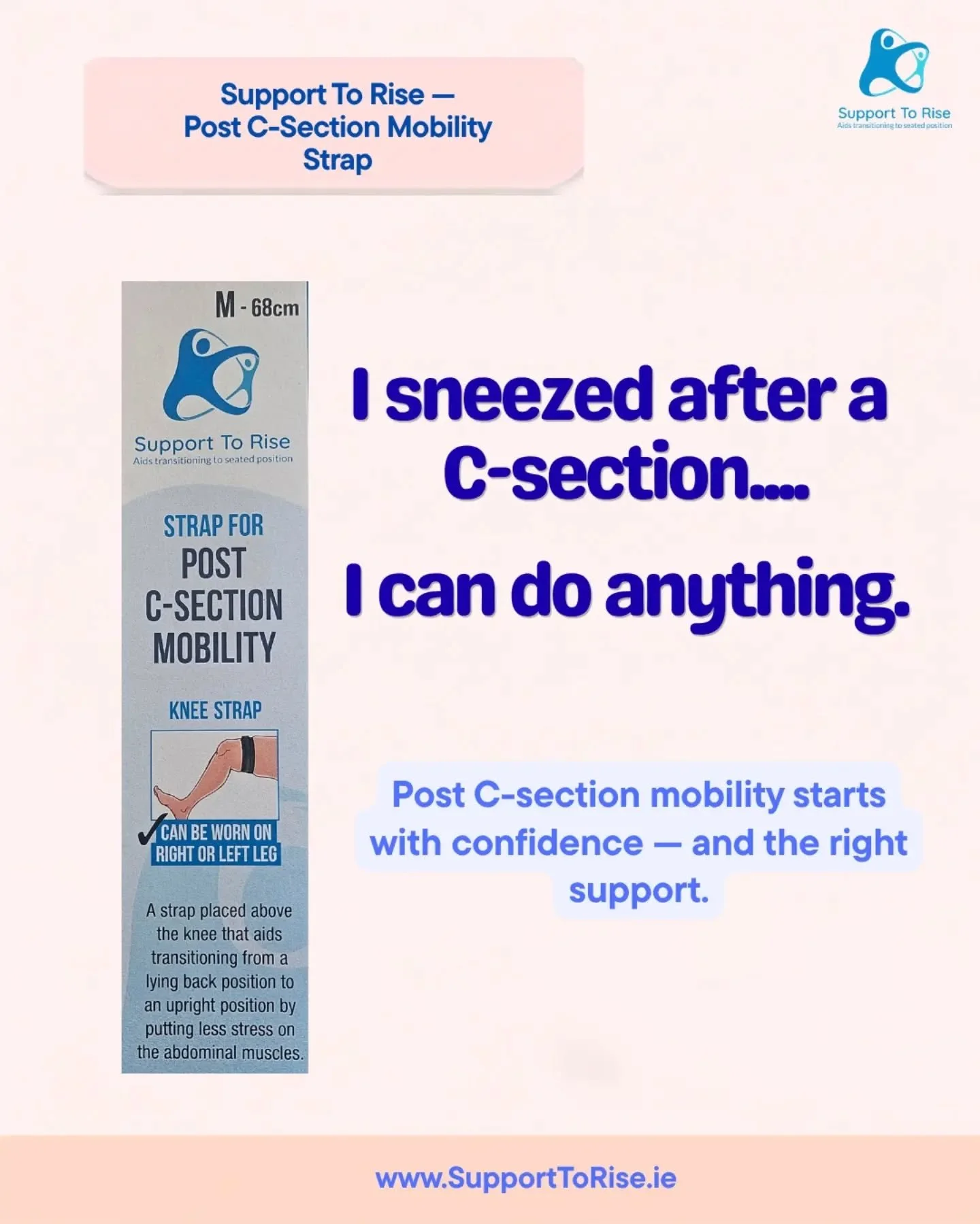 C-section recovery is tough. Make sure you have all the essential recovery tools packed such as the Support to Rise post c-section mobility strap. 

Available at www.supporttorise.ie

#csection #postcsection #postpartum #electivesection #emergencycse