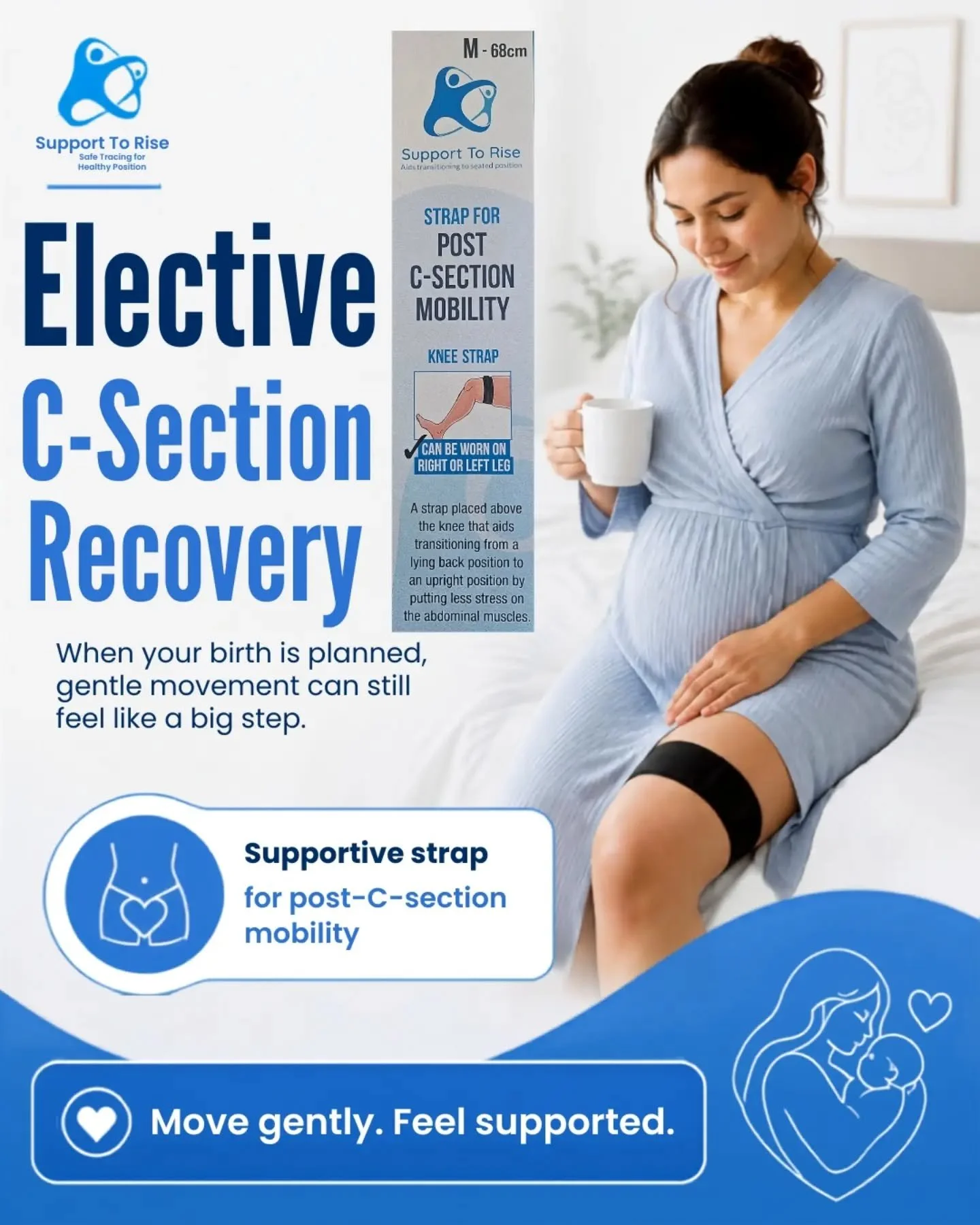 Get your strap for post c-section mobility. This strap will help you rise up post c-section with less stress on your abdominal muscles.

Available at www.supporttorise.ie

#csection #csectionrecovery #postpartum #emergencycsection #electivecsection