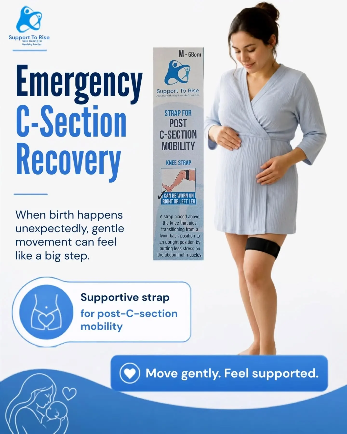 Get your strap for post c-section mobility. This strap will help you rise up post c-section with less stress on your abdominal muscles.

Available at www.supporttorise.ie

#csection #csectionrecovery #postpartum #emergencycsection #electivecsection