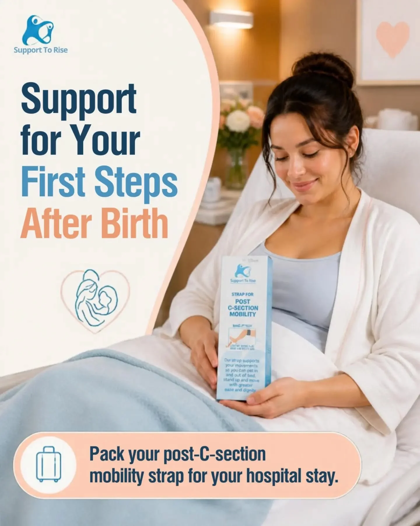 Get your strap for post c-section mobility. This strap will help you rise up post c-section with less stress on your abdominal muscles.

Available at www.supporttorise.ie

#csection #csectionrecovery #postpartum #emergencycsection #electivecsection