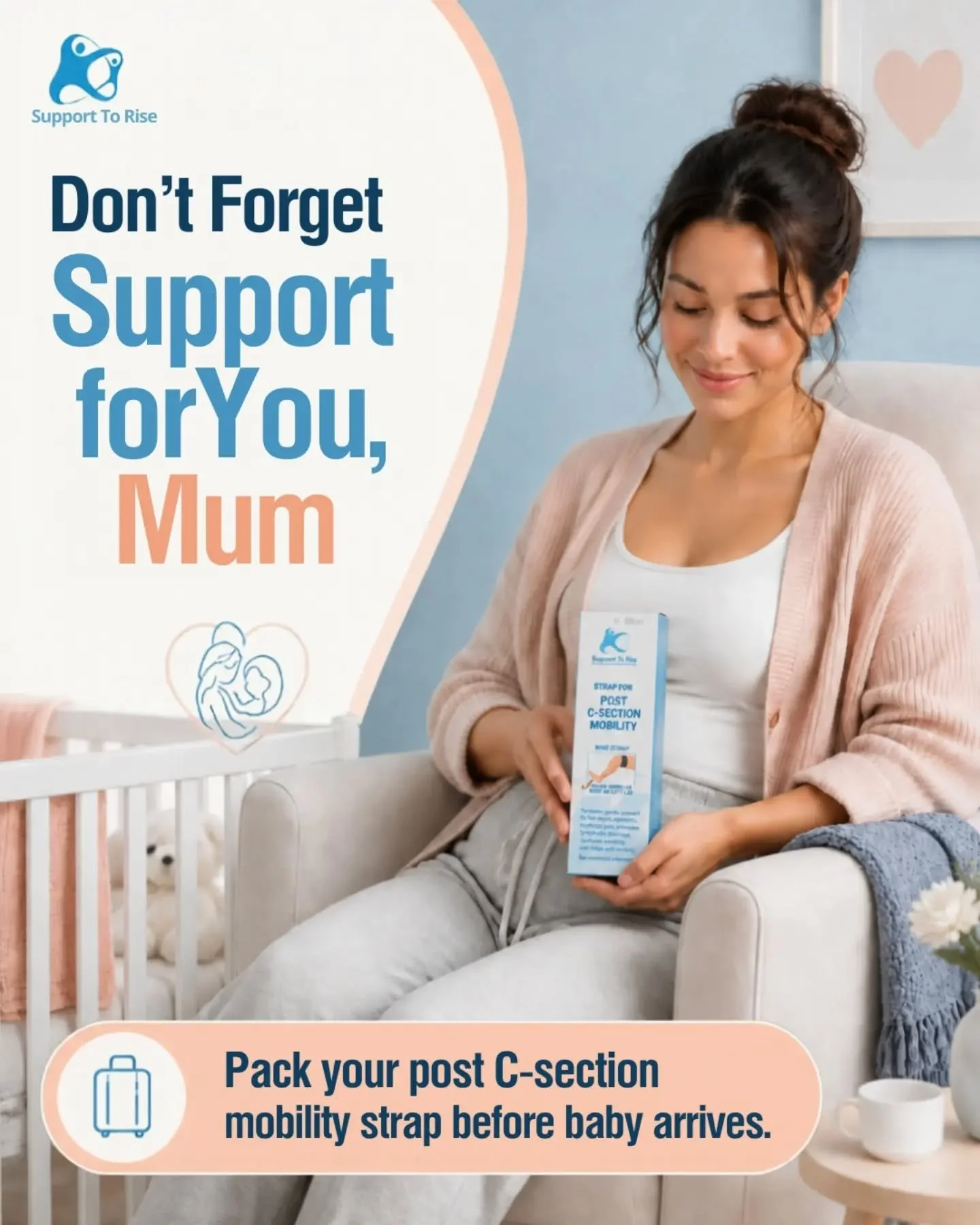 Get your strap for post c-section mobility. This strap will help you rise up post c-section with less stress on your abdominal muscles.

Available at www.supporttorise.ie

#csection #csectionrecovery #postpartum #emergencycsection #electivecsection