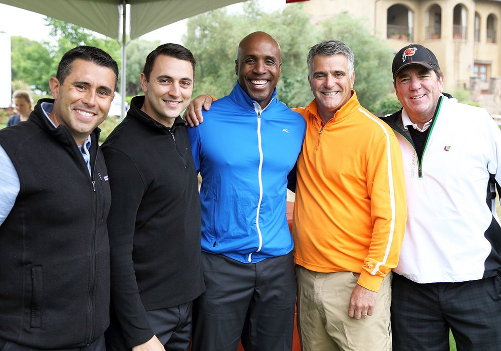 Barry Bonds and teammates at Schulz Golf Classic