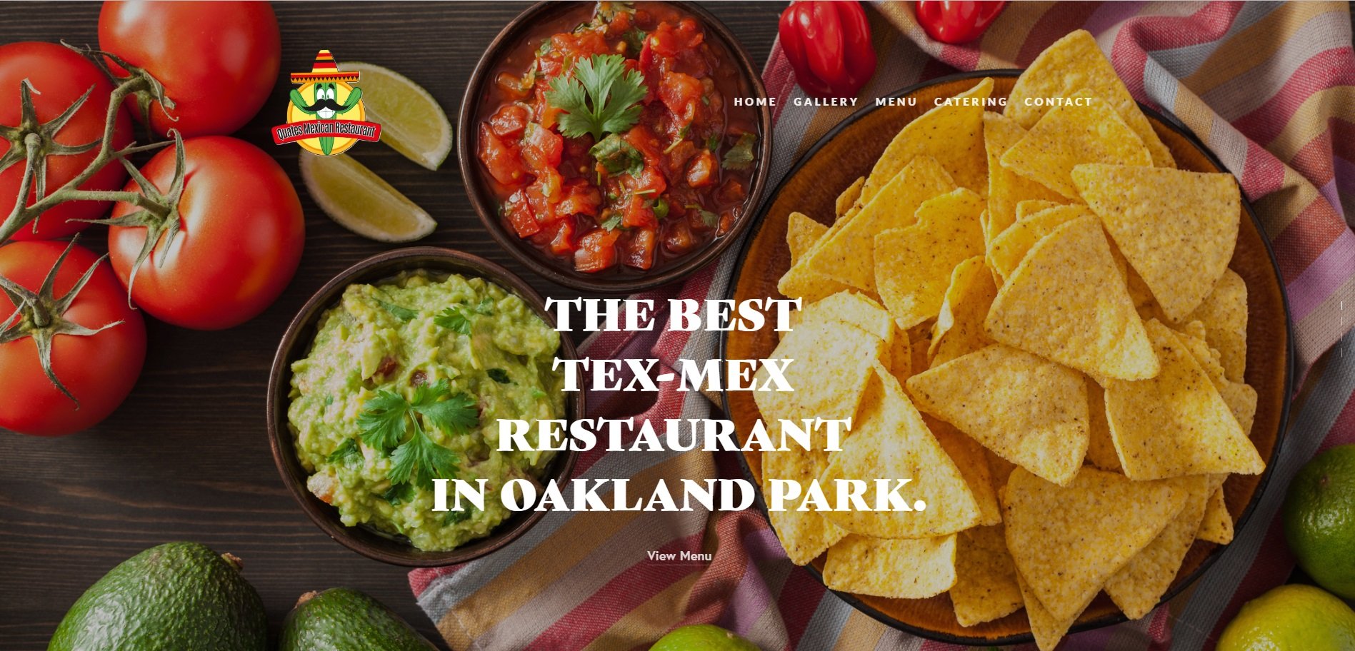 Homepage design for Quates Mexican Restaurant