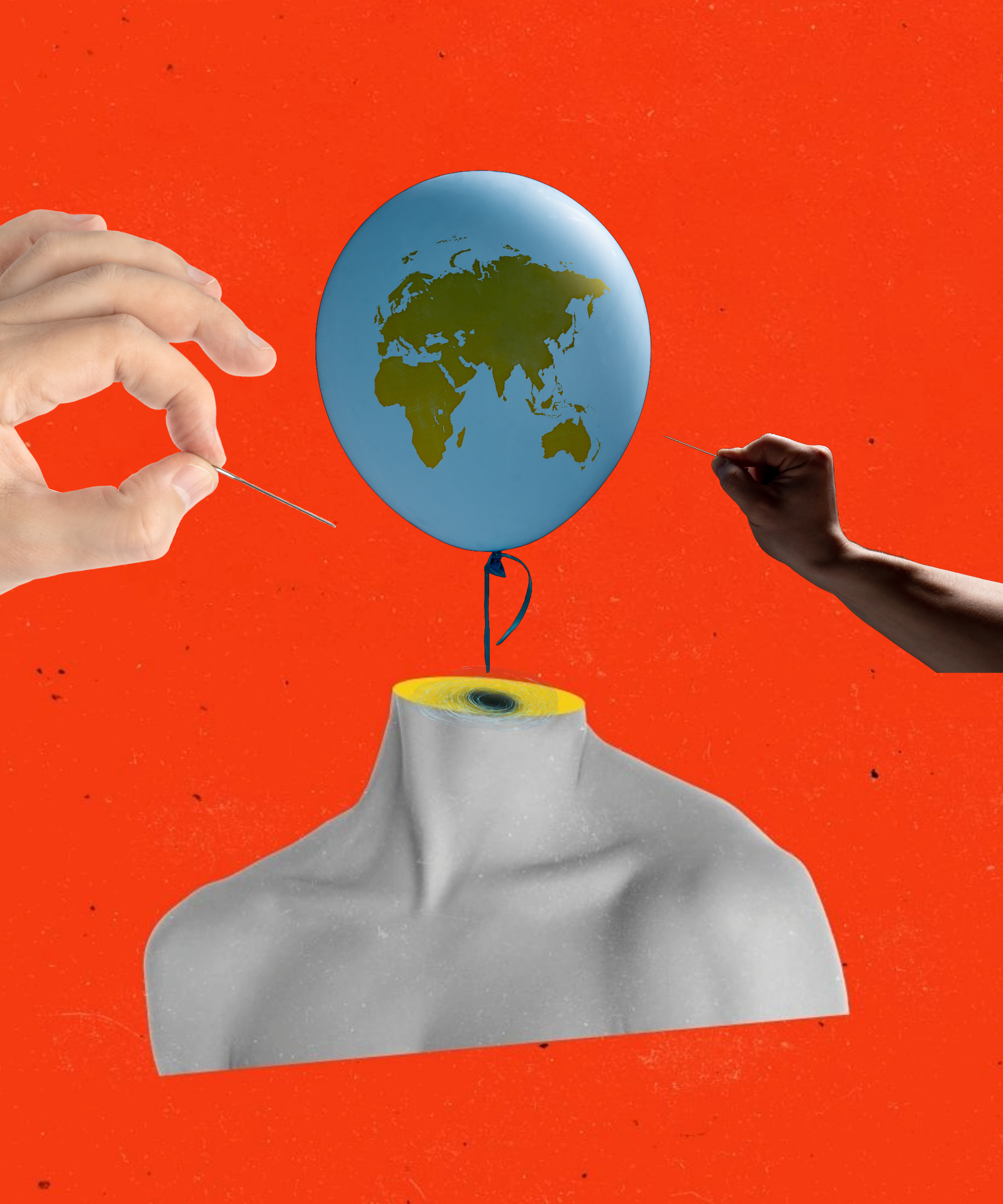 Props.
.

Balance fragile,
Shoulder touching the sky,
Earth and balloon—
Both wonder why.