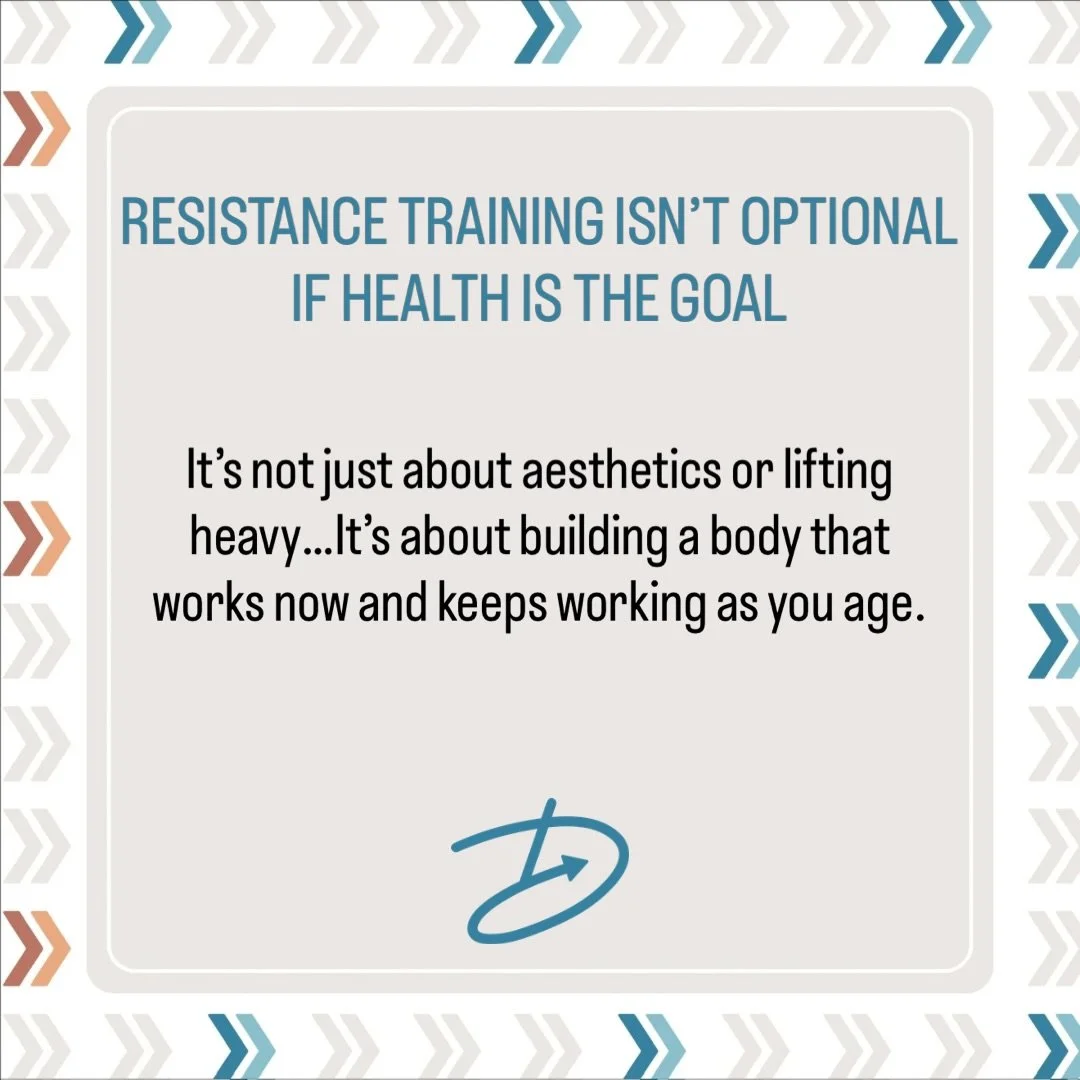 Most people think strength training is about looking better.

But the real reason to lift weights is longevity.

Strength training helps you:
&bull; maintain muscle as you age &bull; protect your joints &bull; improve bone density &bull; burn more ca