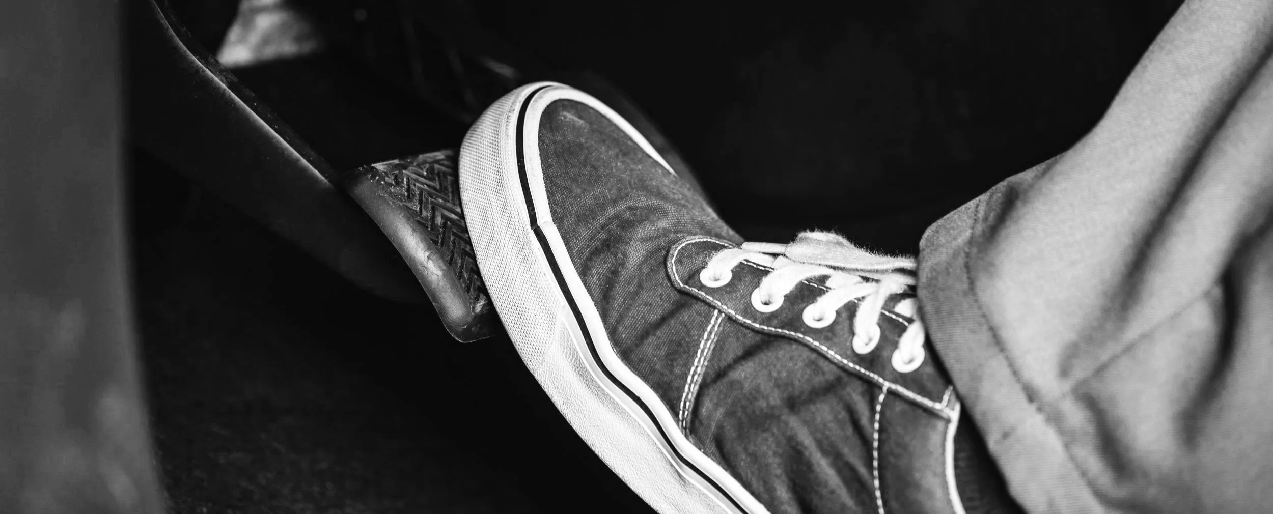 Foot (sneaker) on the brake