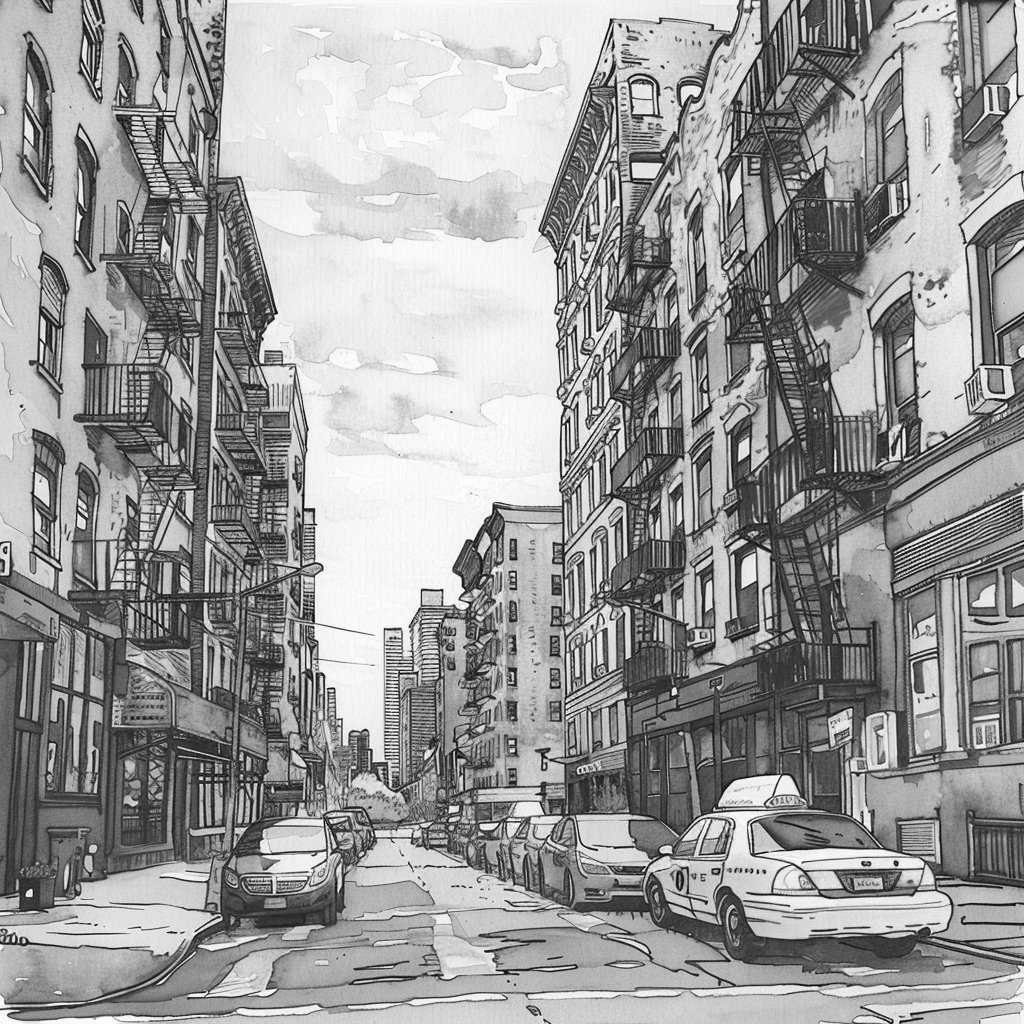 West Side Manhattan: street with cars